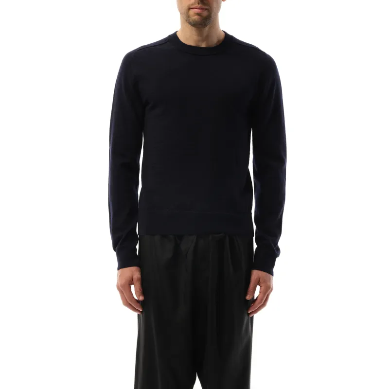 Wool Crewneck Sweater in Dark Blue sold by MARAIS