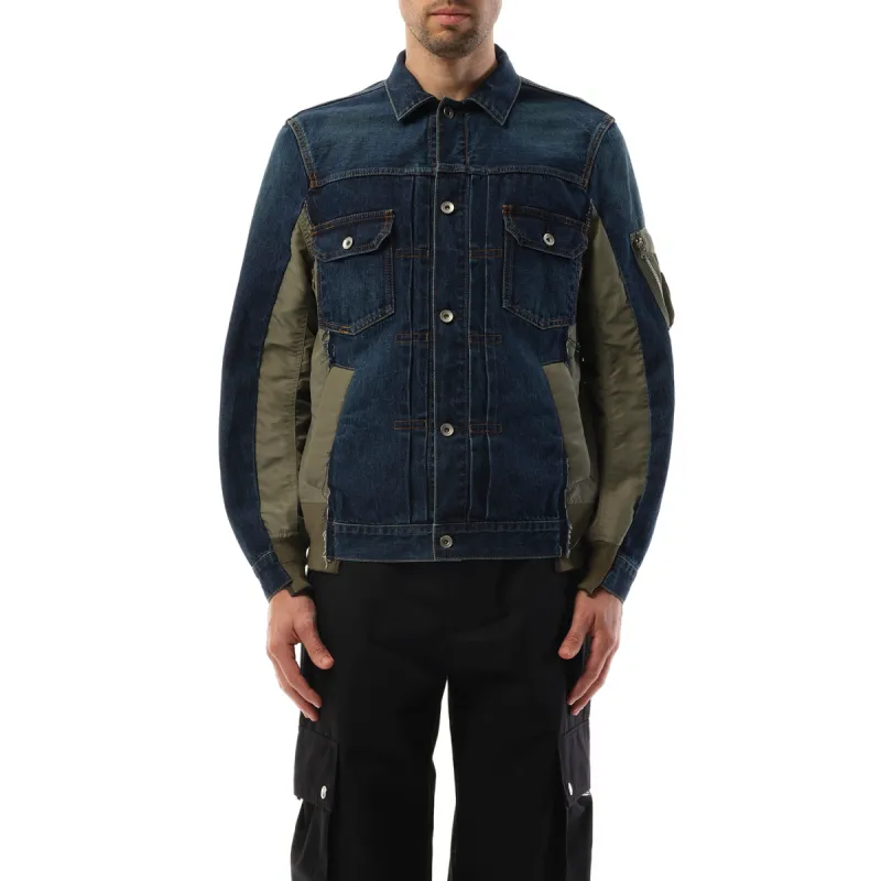 Denim Nylon Twill Jacket in Blue sold by MARAIS