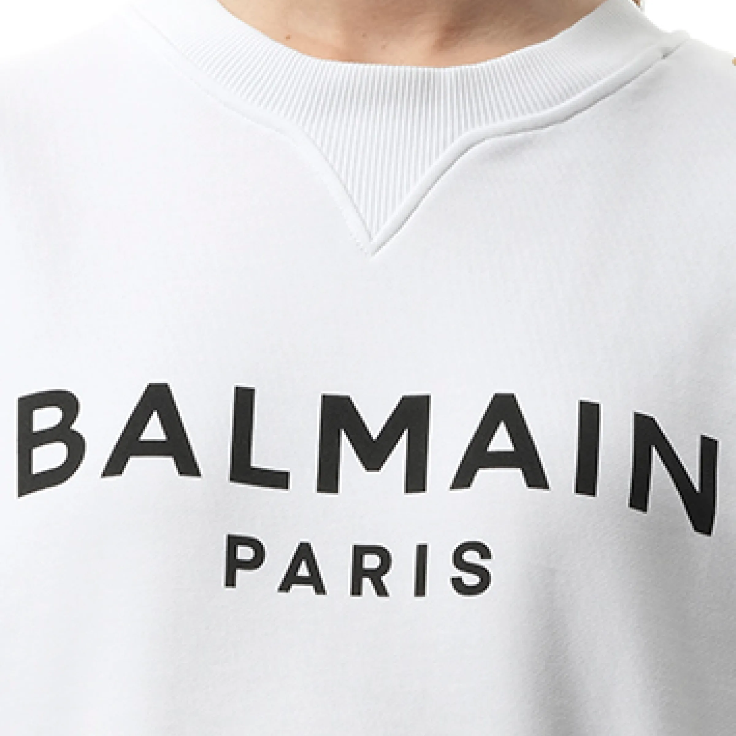 3 Button Balmain Printed Sweatshirt in White/Black sold by MARAIS product image thumbnail 3