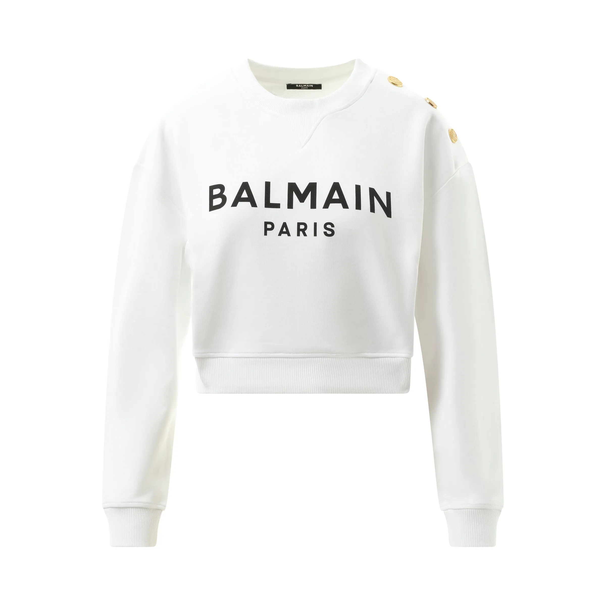 3 Button Balmain Printed Sweatshirt in White/Black sold by MARAIS product image thumbnail 2