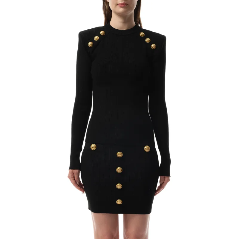 Button-Trimmed Sweater in Black sold by MARAIS