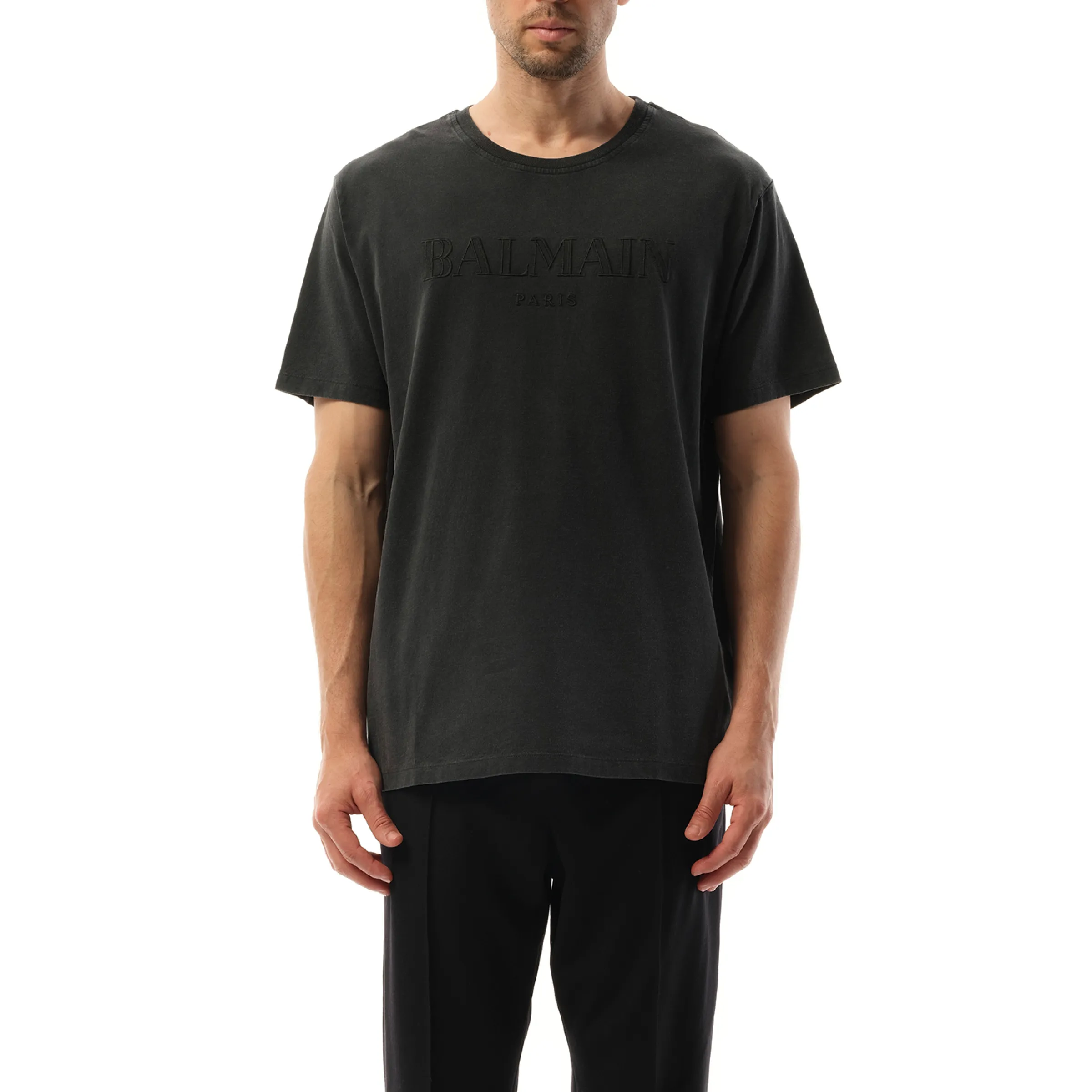 Balmain Vintage Emb T-Shirt in Grey sold by MARAIS