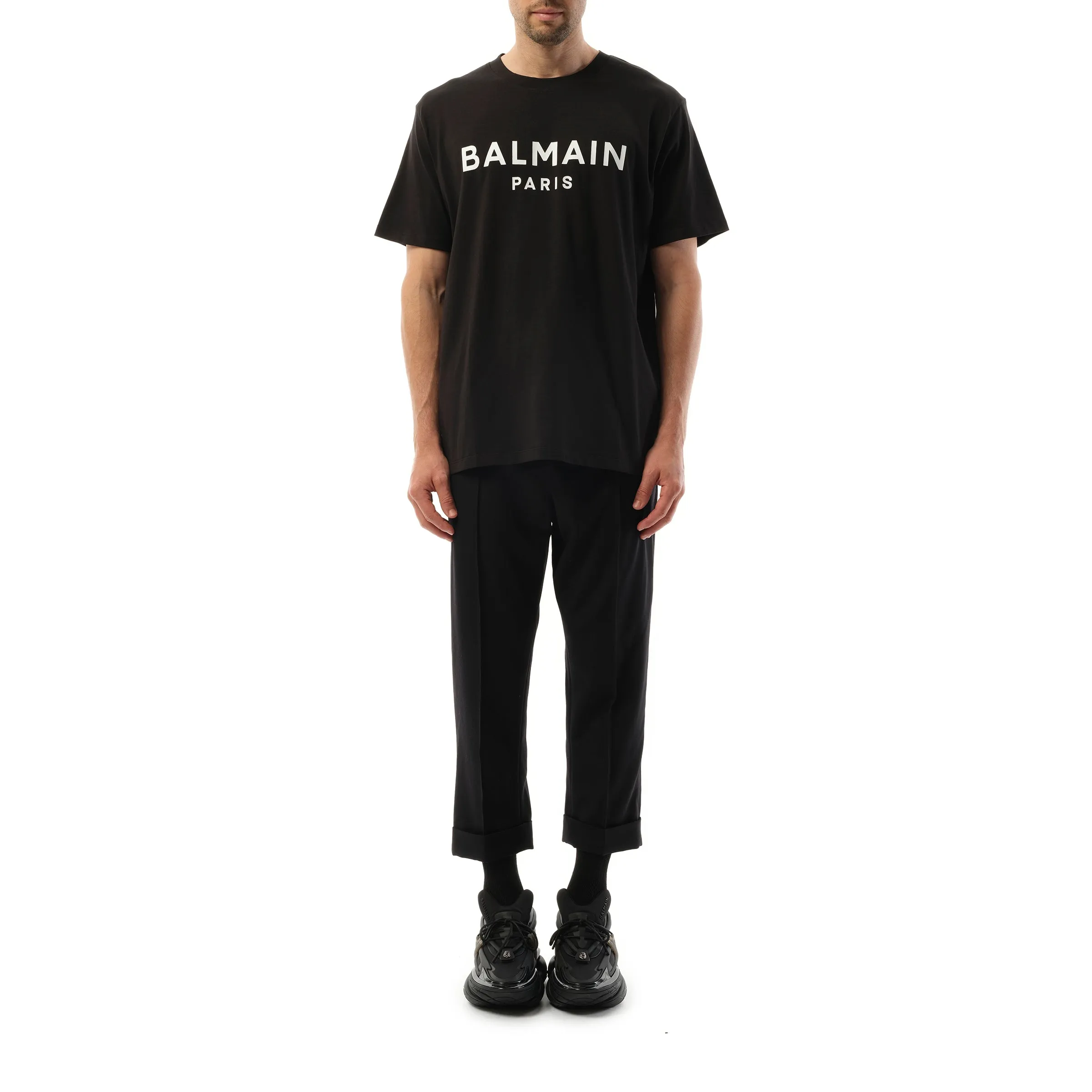Balmain Print Reg Fit T-Shirt in Black/White sold by MARAIS product image thumbnail 4
