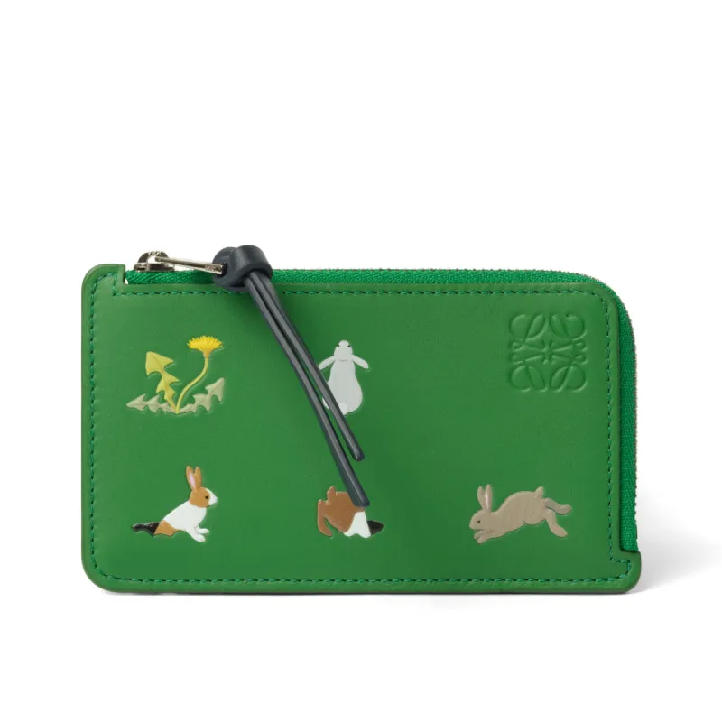 Bunnies Coin Cardholder in Tropical Green made by Loewe