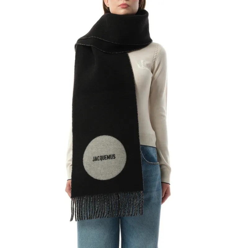 Rond Carre Scarf in Black sold by MARAIS