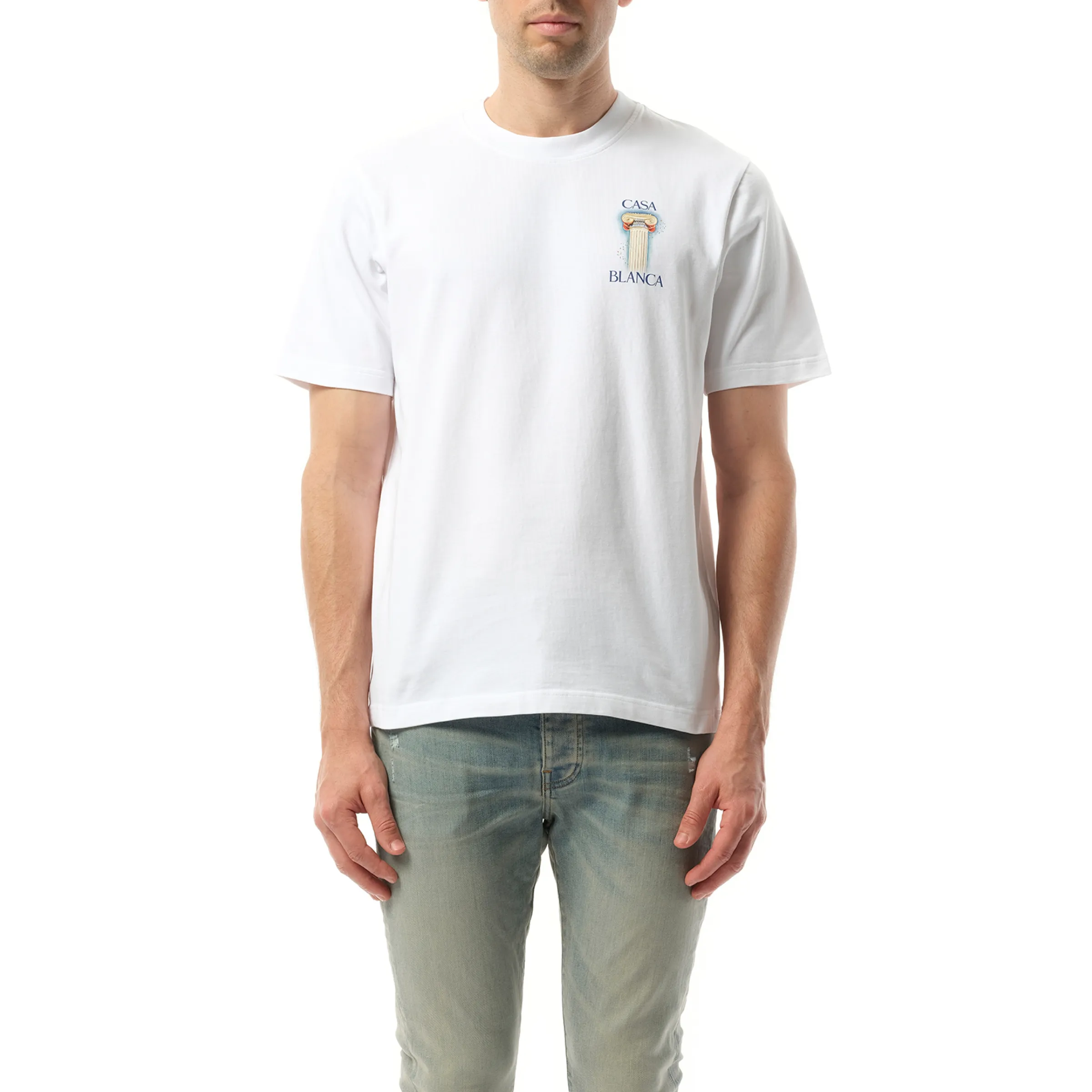 La Colomne Printed T-Shirt in White sold by MARAIS