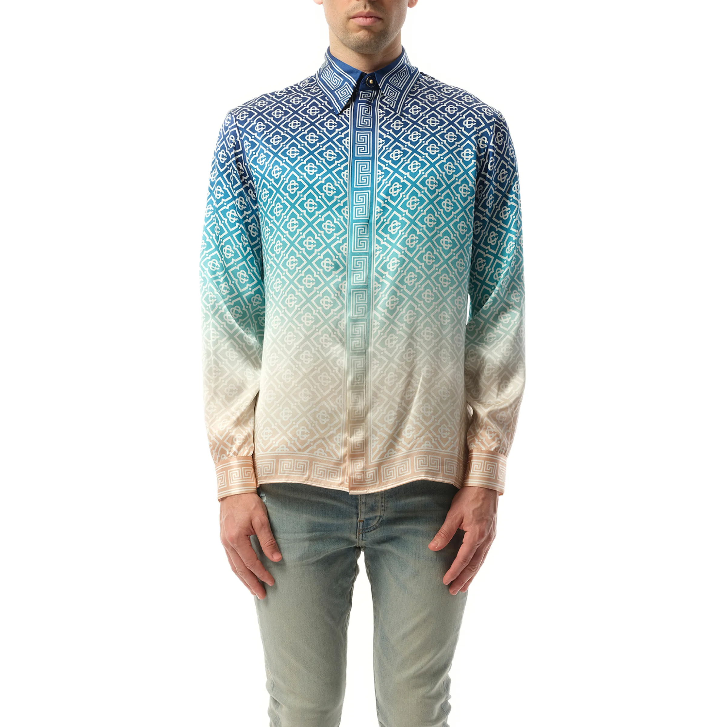 Gradient Classic Collar Shirt in Blue sold by MARAIS