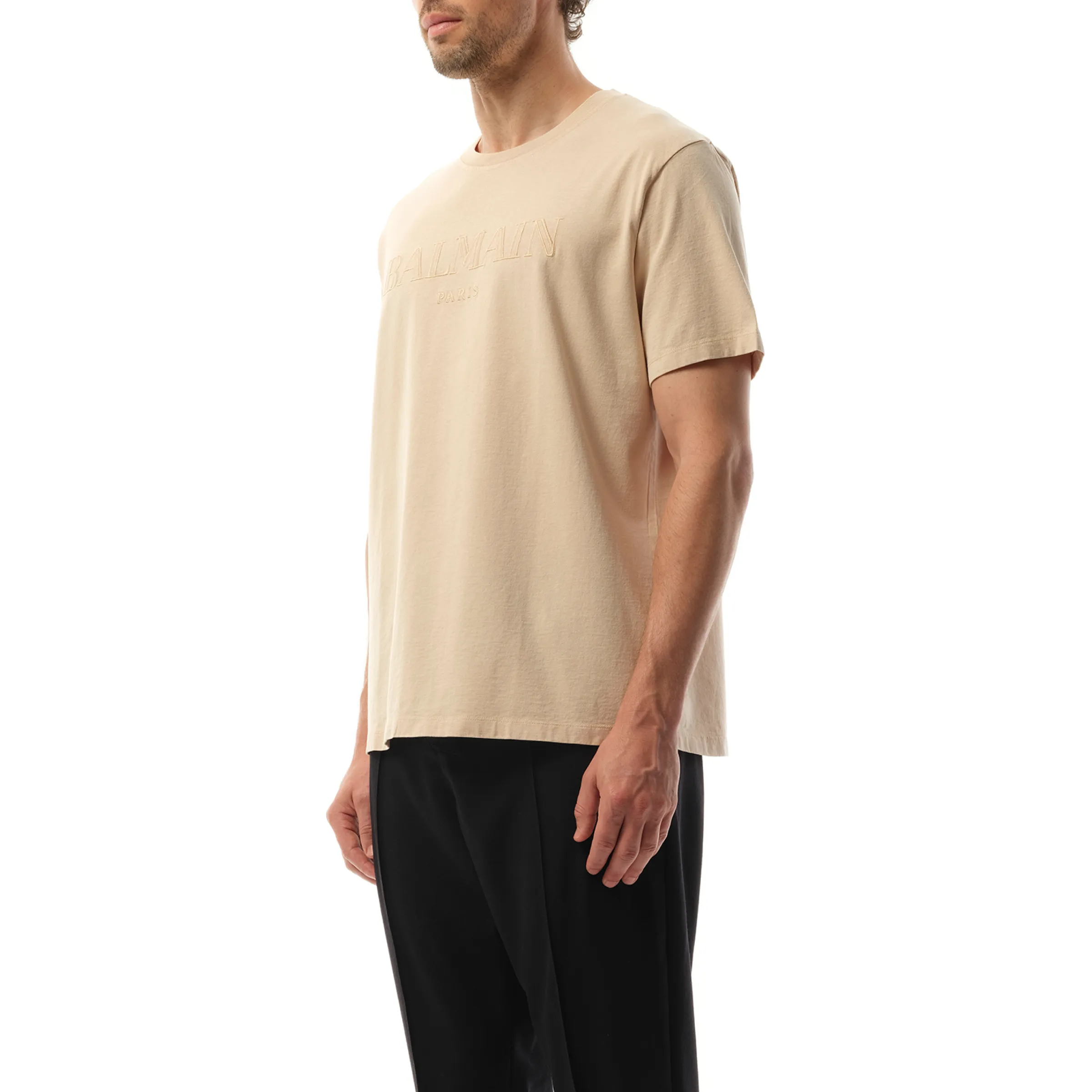 Balmain Vintage Emb T-Shirt in Nude/Black sold by MARAIS product image thumbnail 5