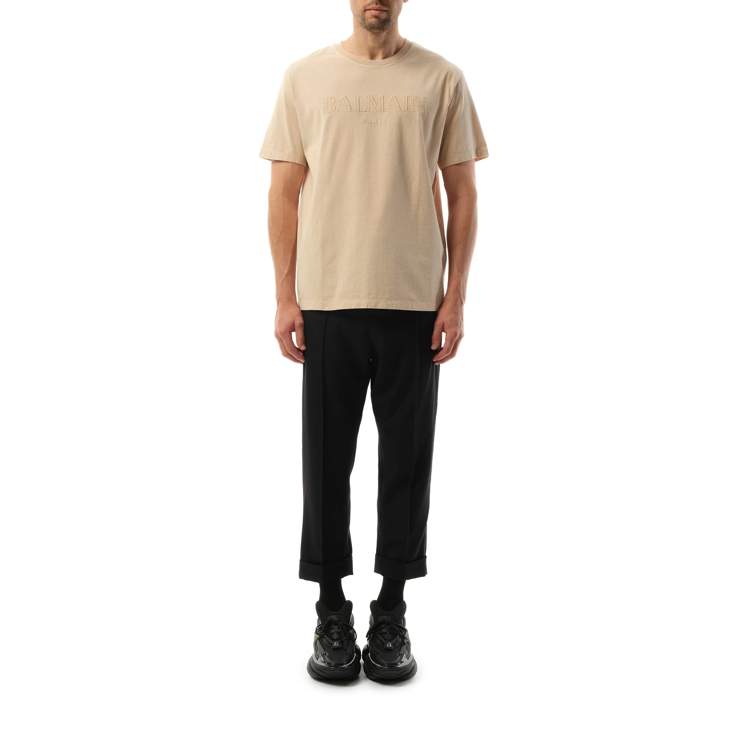 Balmain Vintage Emb T-Shirt in Nude/Black sold by MARAIS product image thumbnail 4