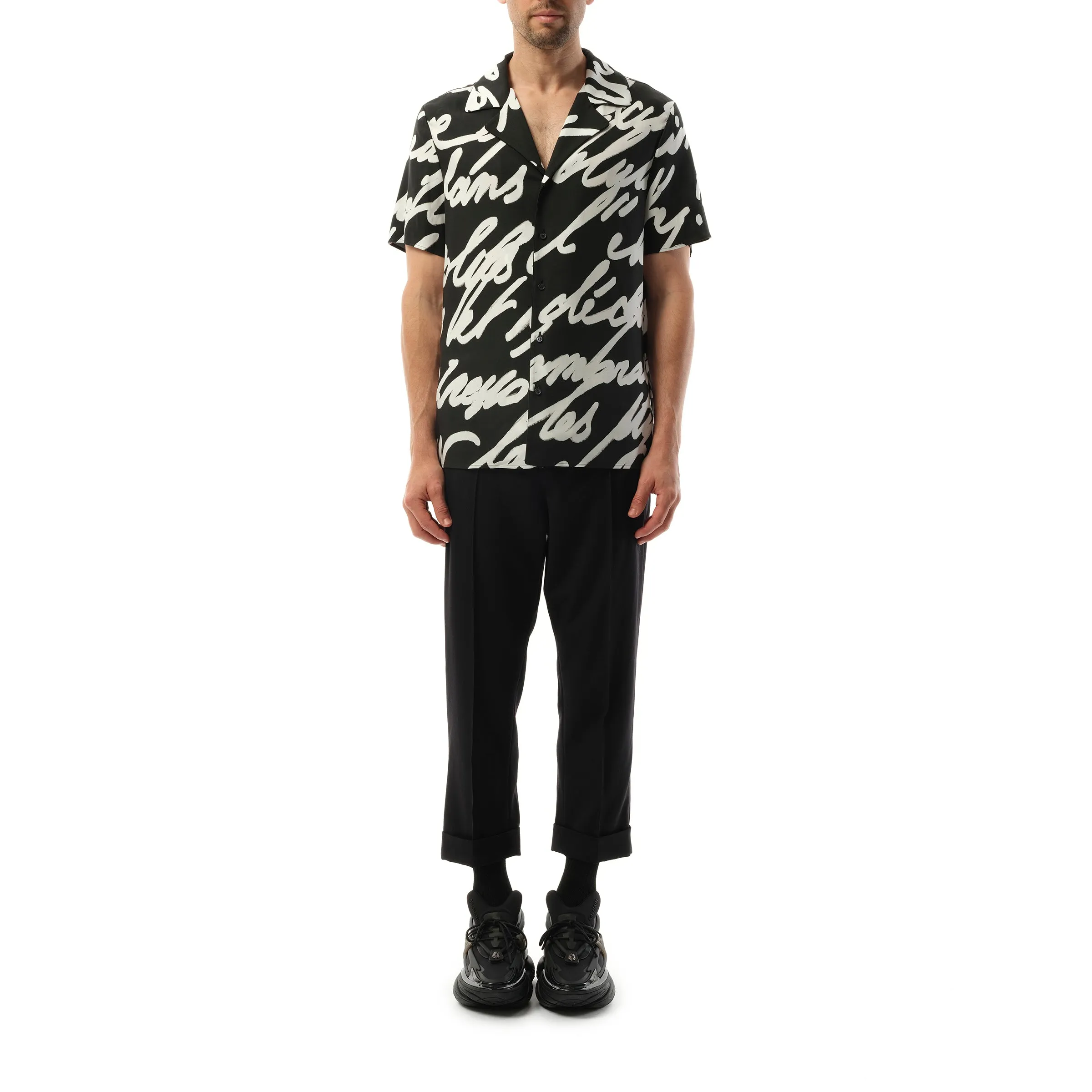 Big Love Letter Pyjama Shirt in Black/White sold by MARAIS product image thumbnail 4