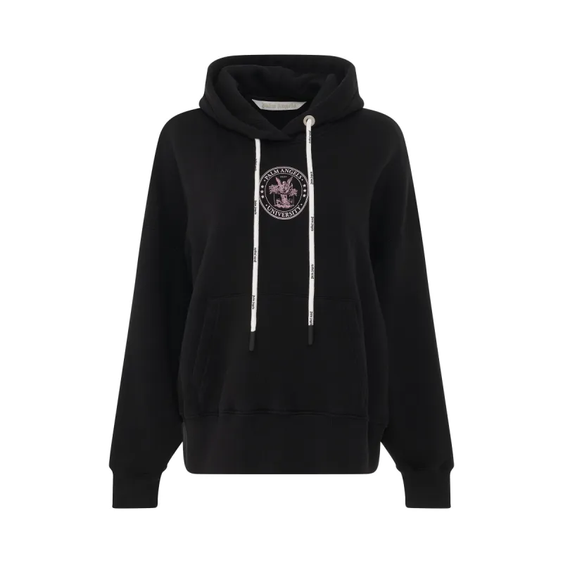 College Classic Hoodie in Black/Coral Pink sold by MARAIS