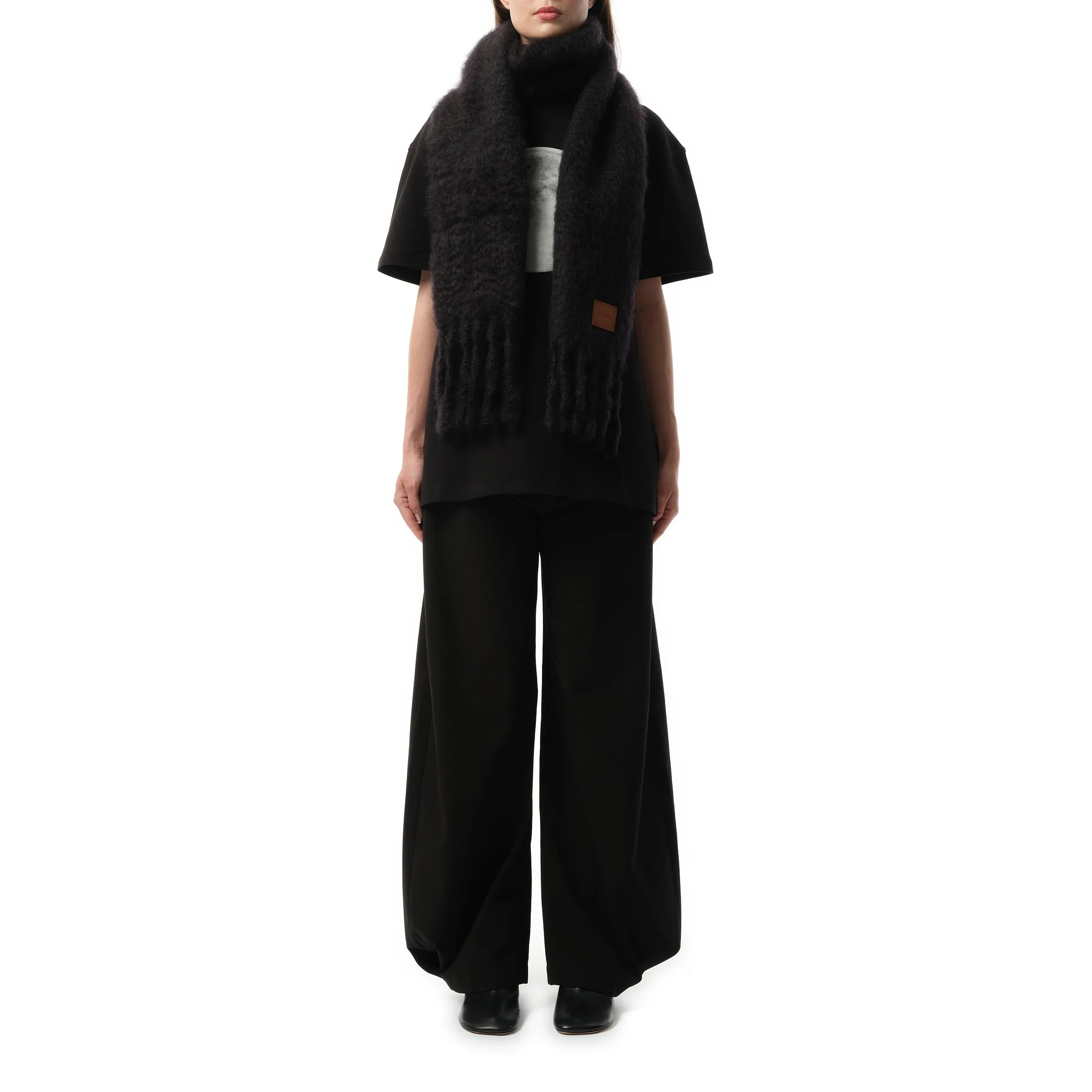 Mohair Blend Scarf in Black sold by MARAIS product image thumbnail 4