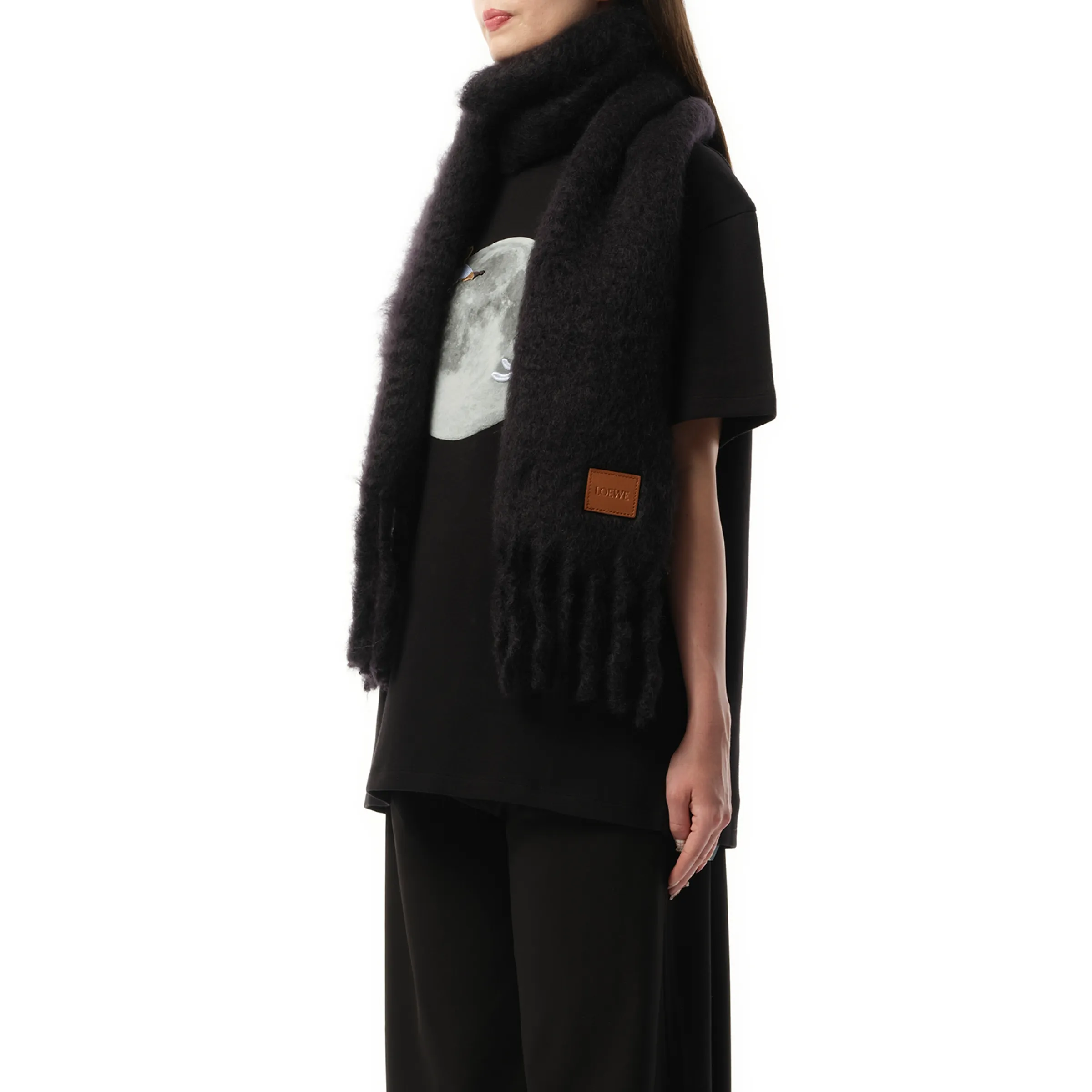 Mohair Blend Scarf in Black sold by MARAIS product image thumbnail 5