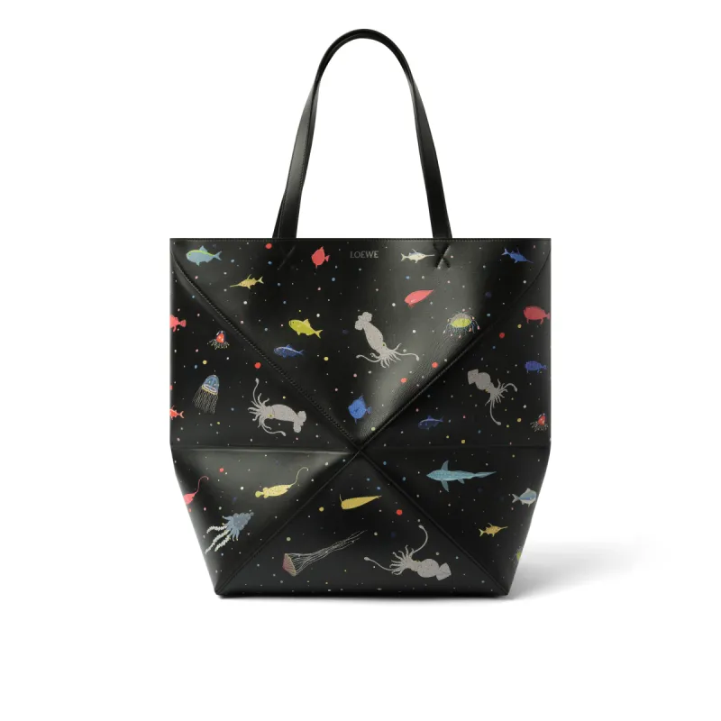 Suna Fujita Deep Sea Puzzle Fold Tote XL in Black sold by MARAIS