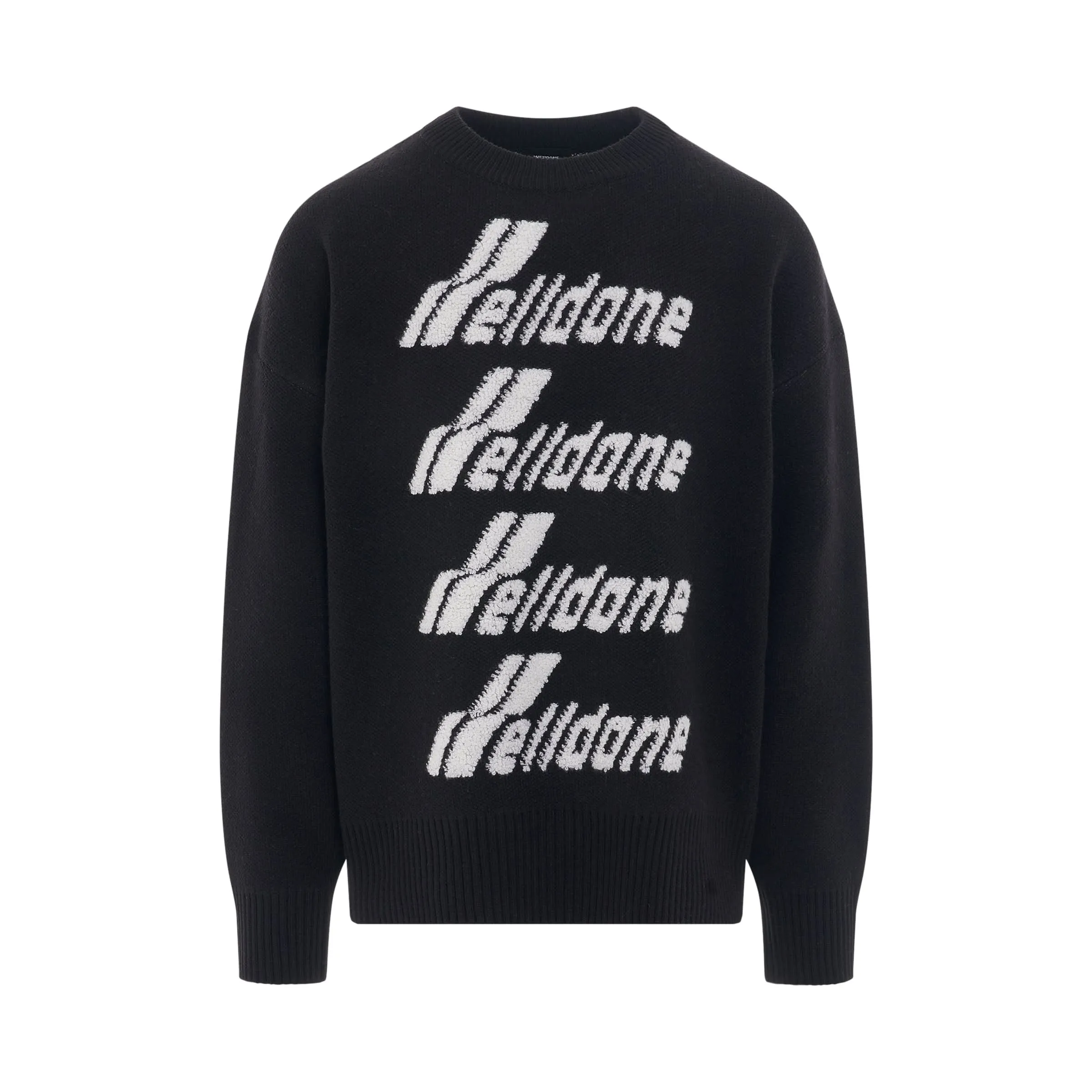Logo Pile Knit Sweater in Black sold by MARAIS