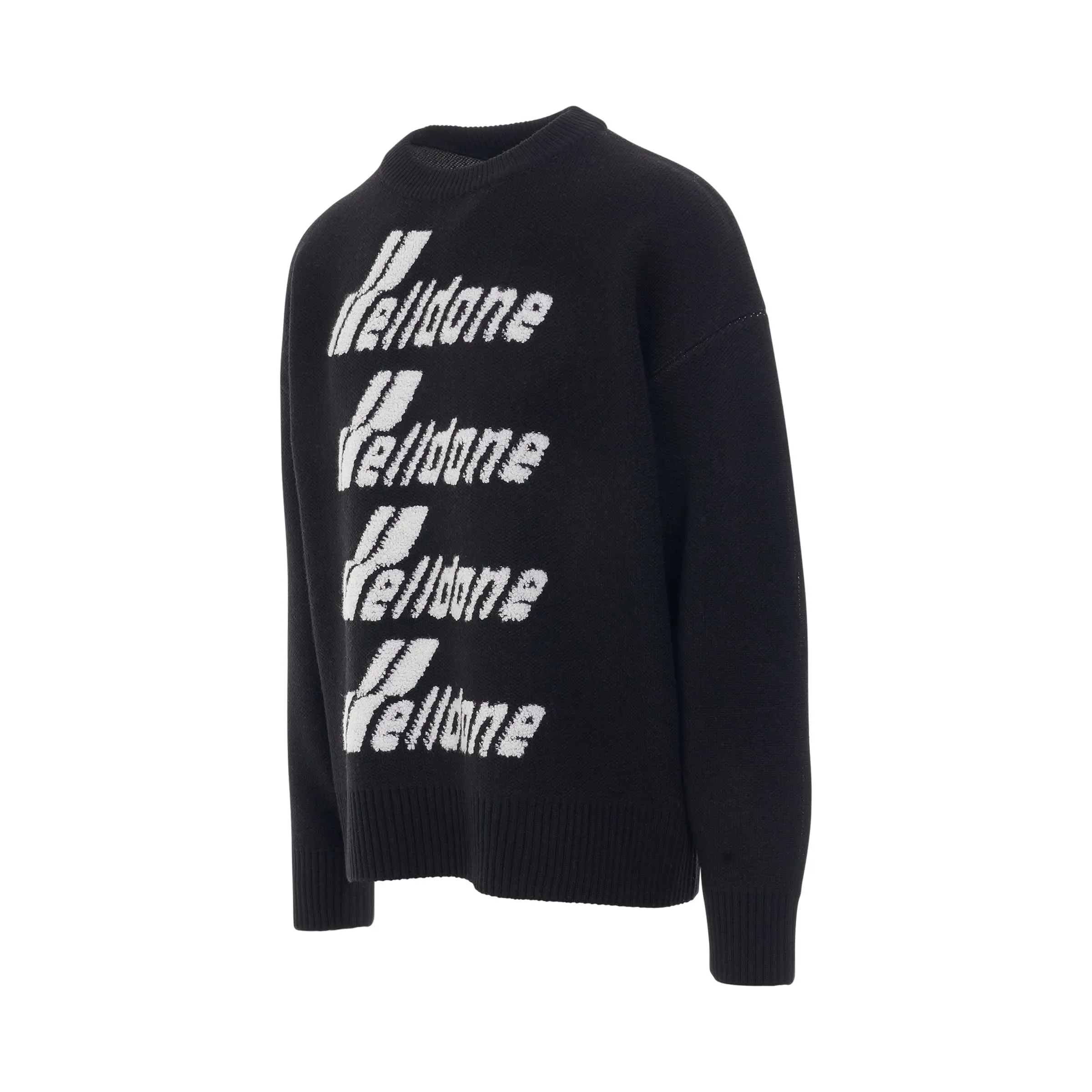 Logo Pile Knit Sweater in Black sold by MARAIS product image thumbnail 2