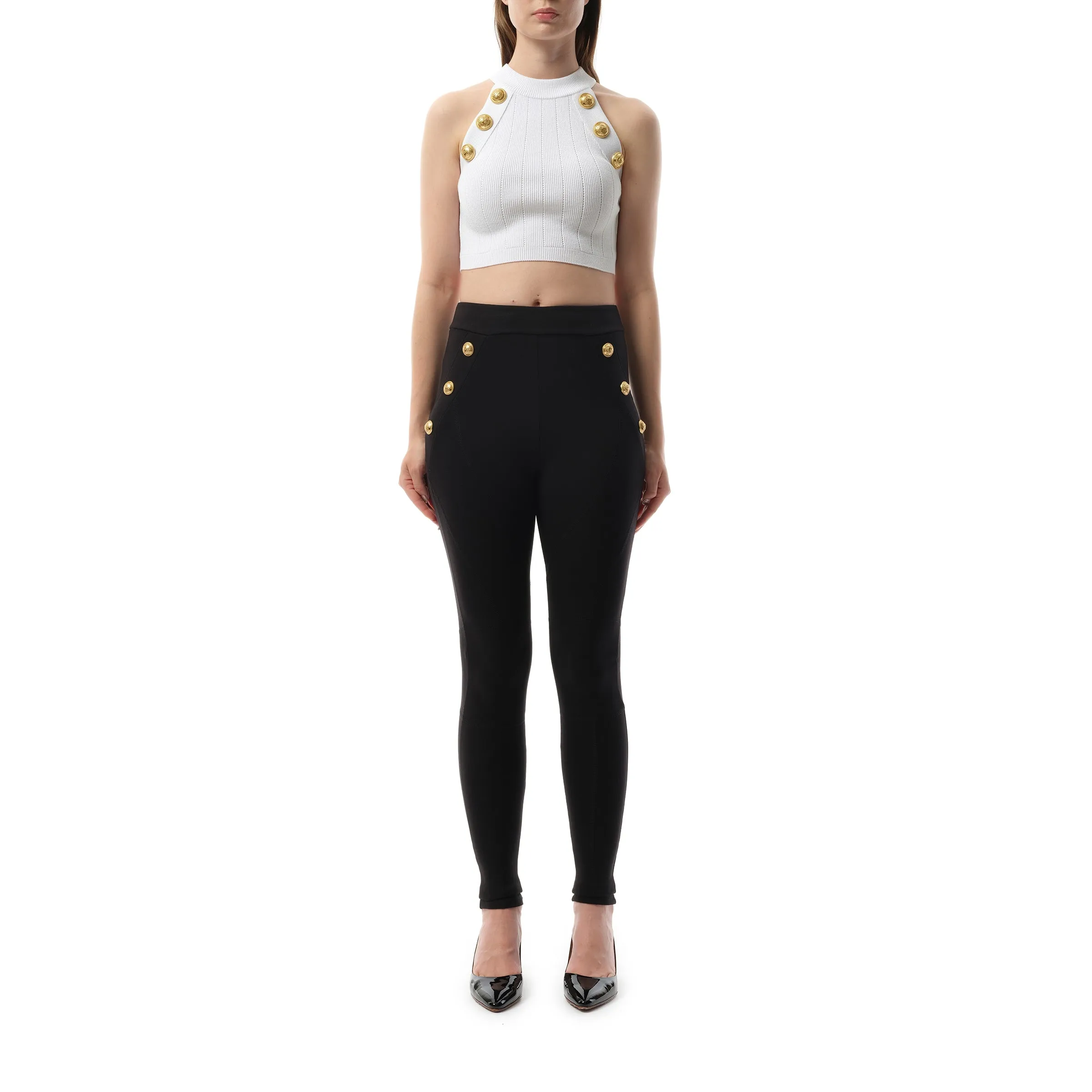 6 Button Jersey Leggings in Black sold by MARAIS product image thumbnail 4