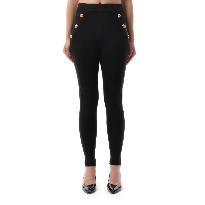 6 Button Jersey Leggings in Black sold by MARAIS