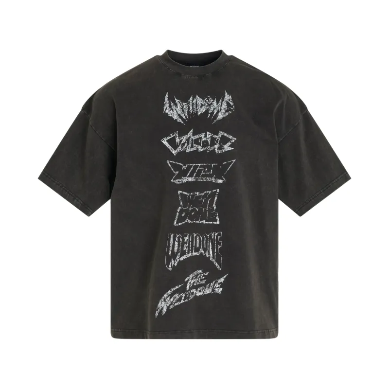 Multi Logo Font T-Shirt in Black sold by MARAIS