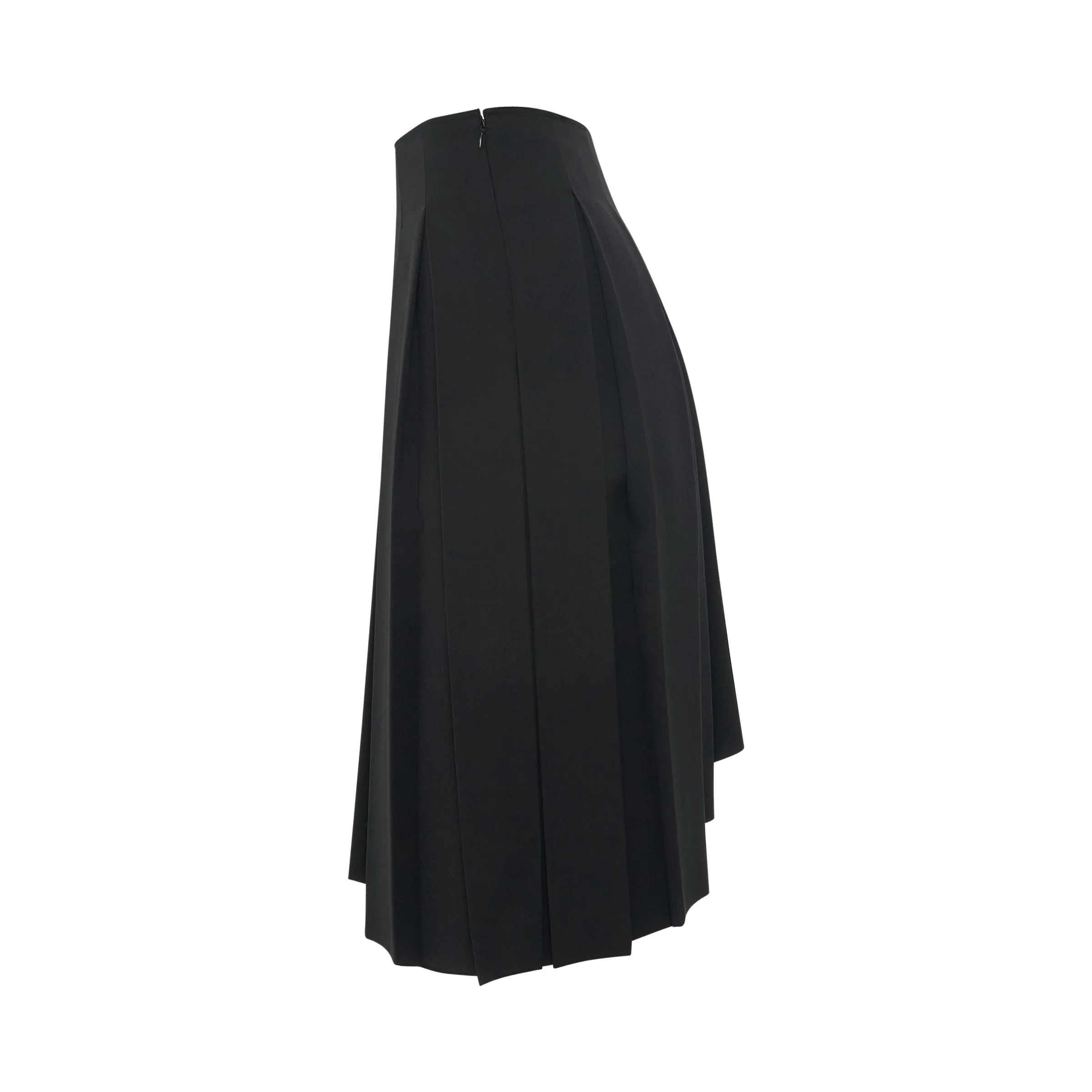 Wool Asymmetrical Pleated Skirt in Black sold by MARAIS product image thumbnail 3