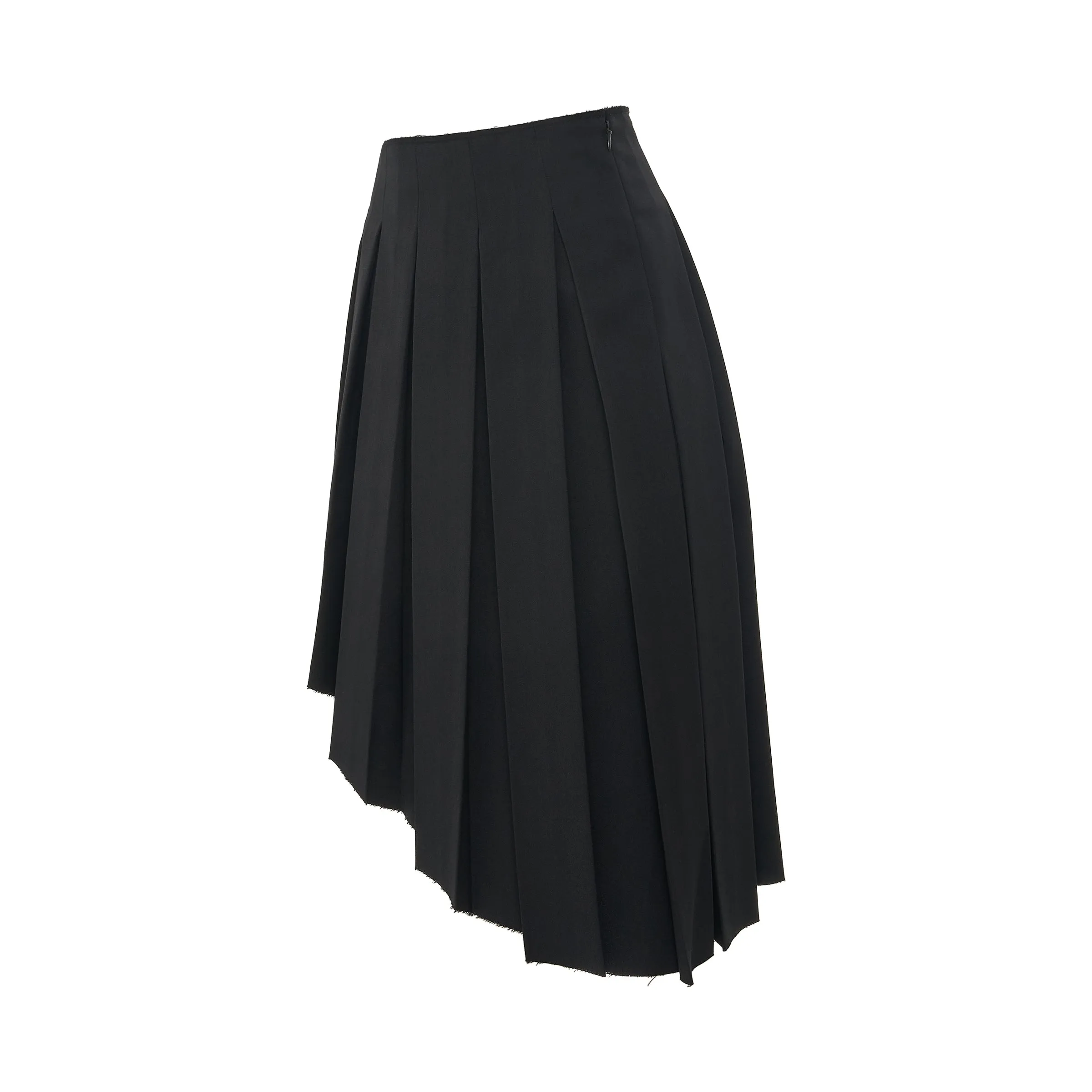 Wool Asymmetrical Pleated Skirt in Black sold by MARAIS product image thumbnail 2