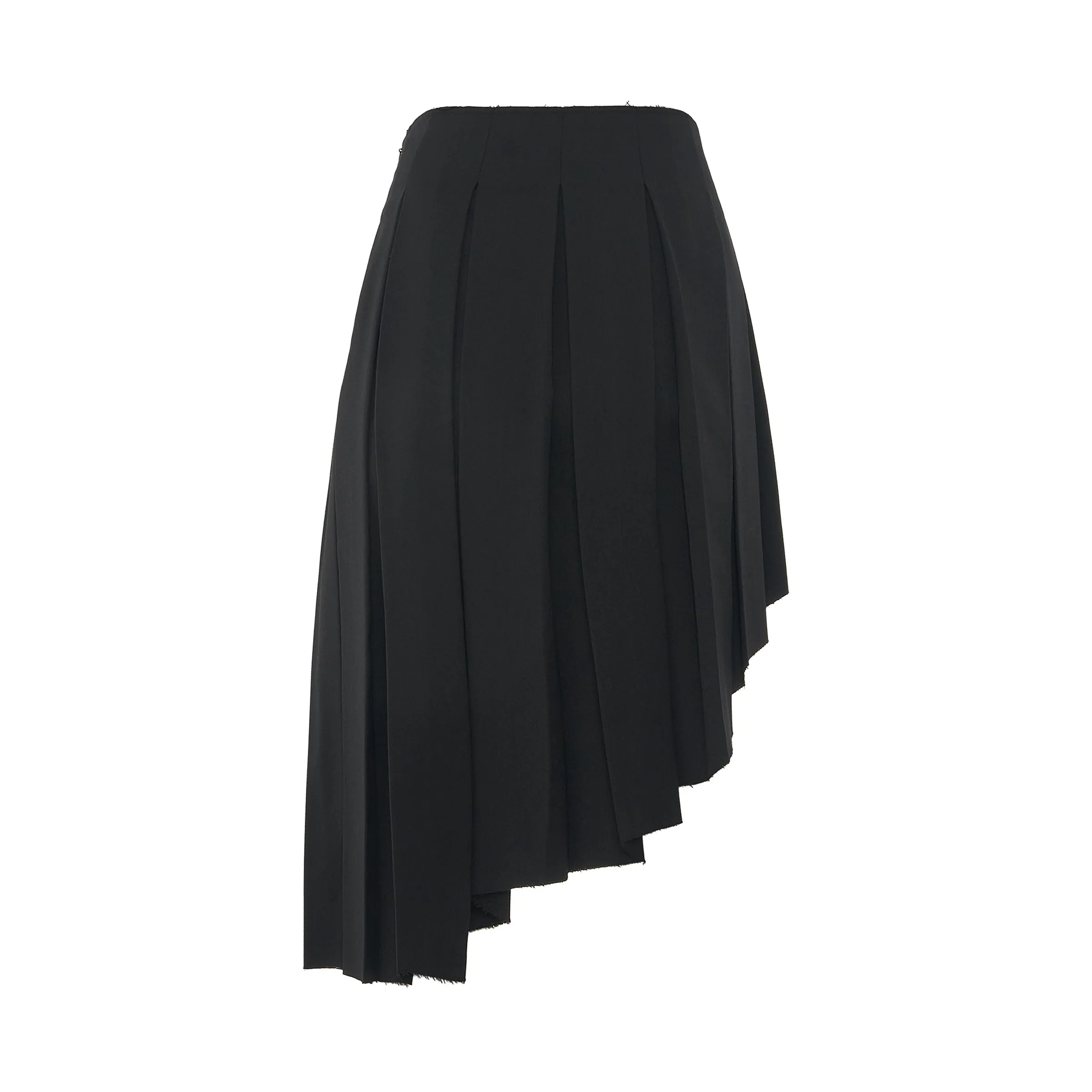 Wool Asymmetrical Pleated Skirt in Black sold by MARAIS product image thumbnail 4