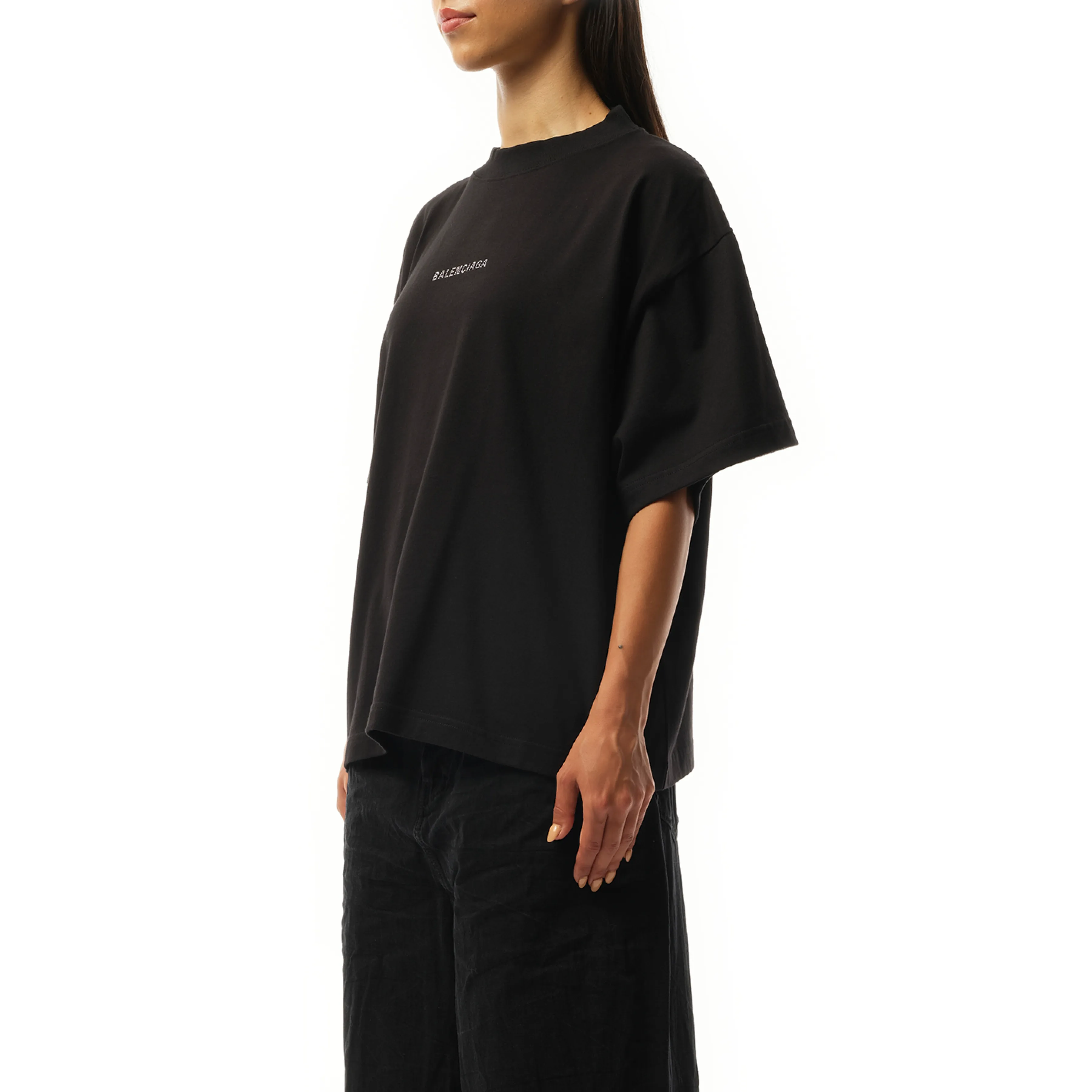 Paris Strass Cropped T-Shirt in Black sold by MARAIS product image thumbnail 5