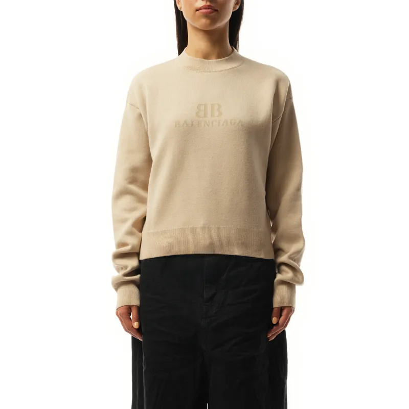 Cropped Sweater in Beige made by Balenciaga