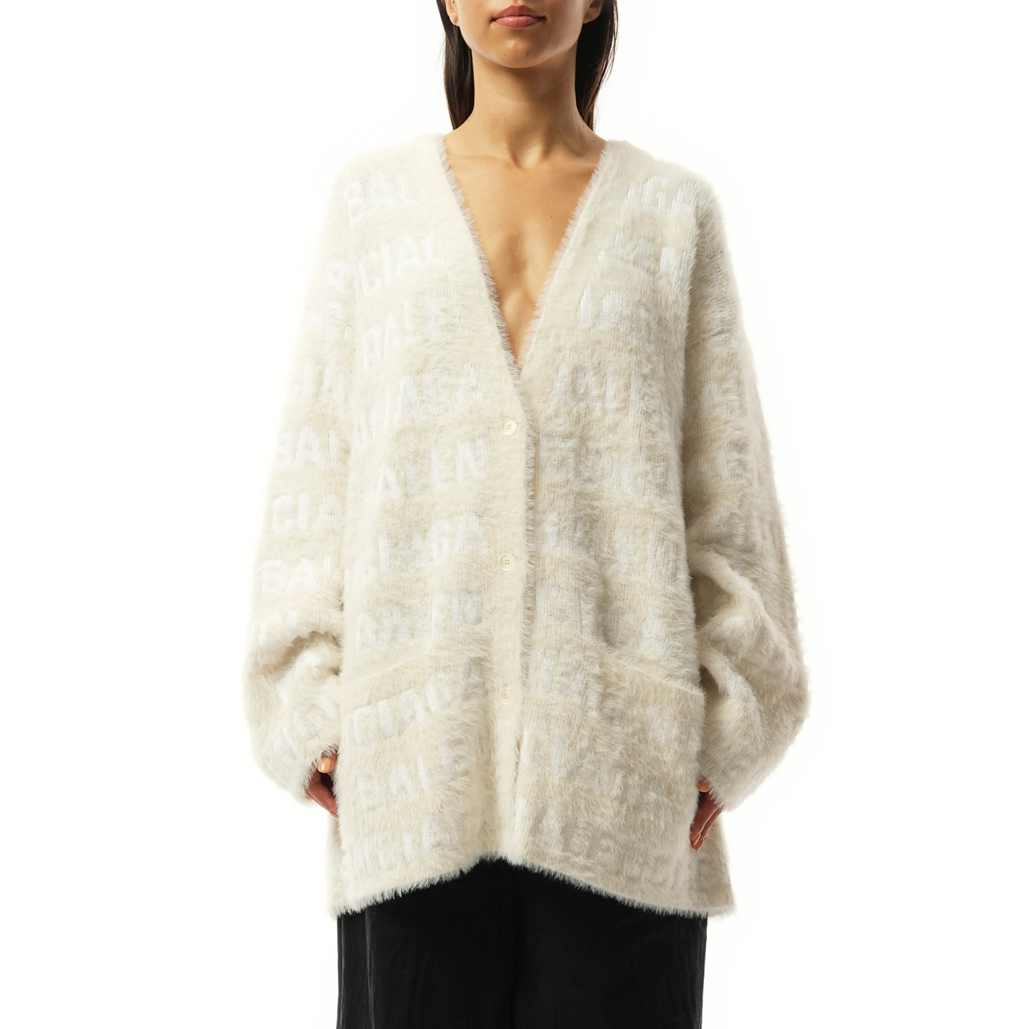 Furry Cardigan in Ivory sold by MARAIS