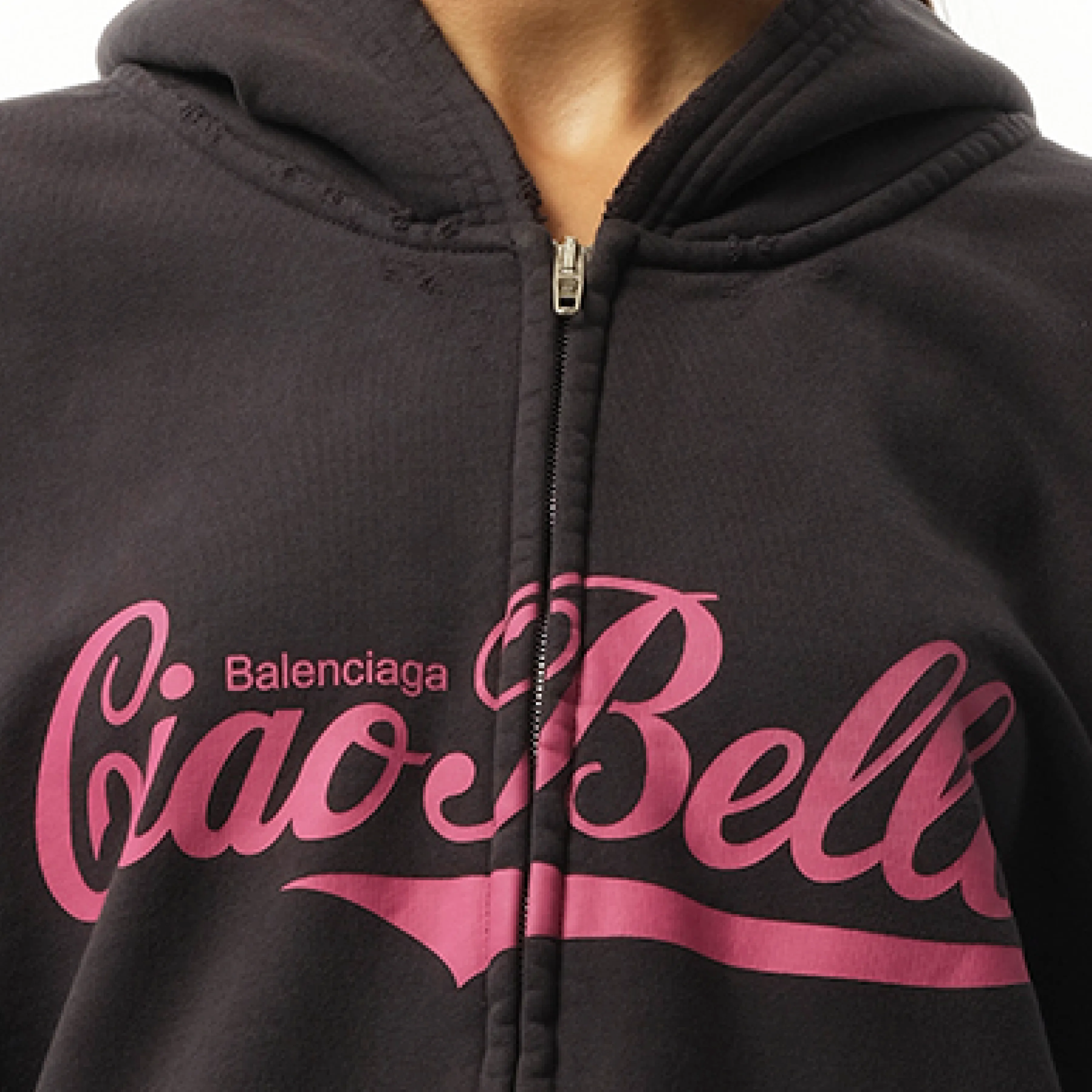 Ciao Bello Pulled Hoodie in Washed Black sold by MARAIS product image thumbnail 3