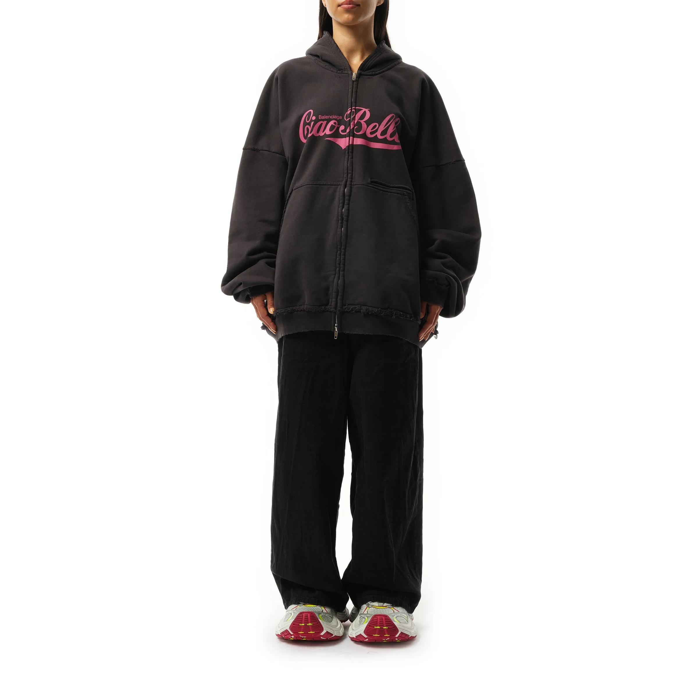 Ciao Bello Pulled Hoodie in Washed Black sold by MARAIS product image thumbnail 4