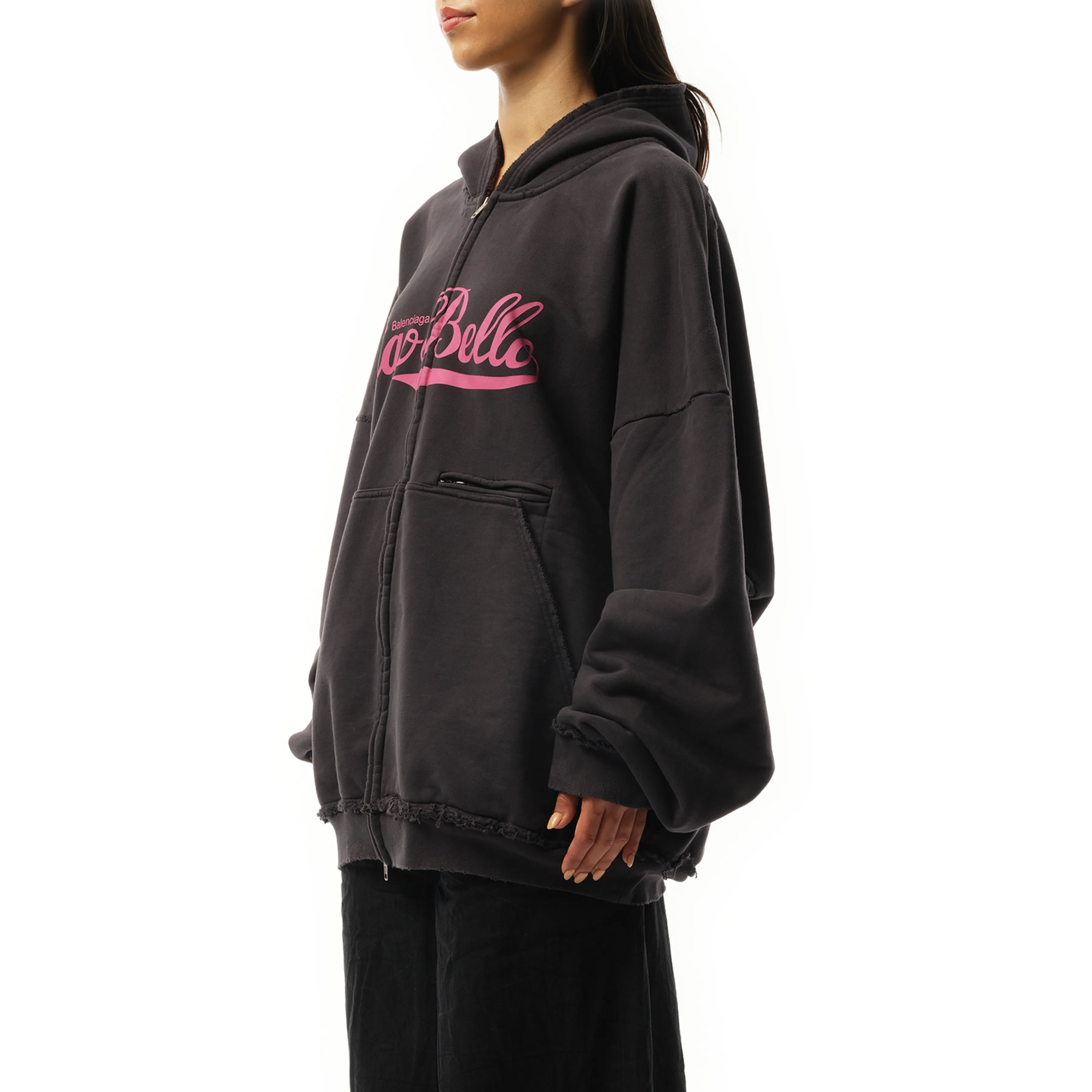 Ciao Bello Pulled Hoodie in Washed Black sold by MARAIS product image thumbnail 5