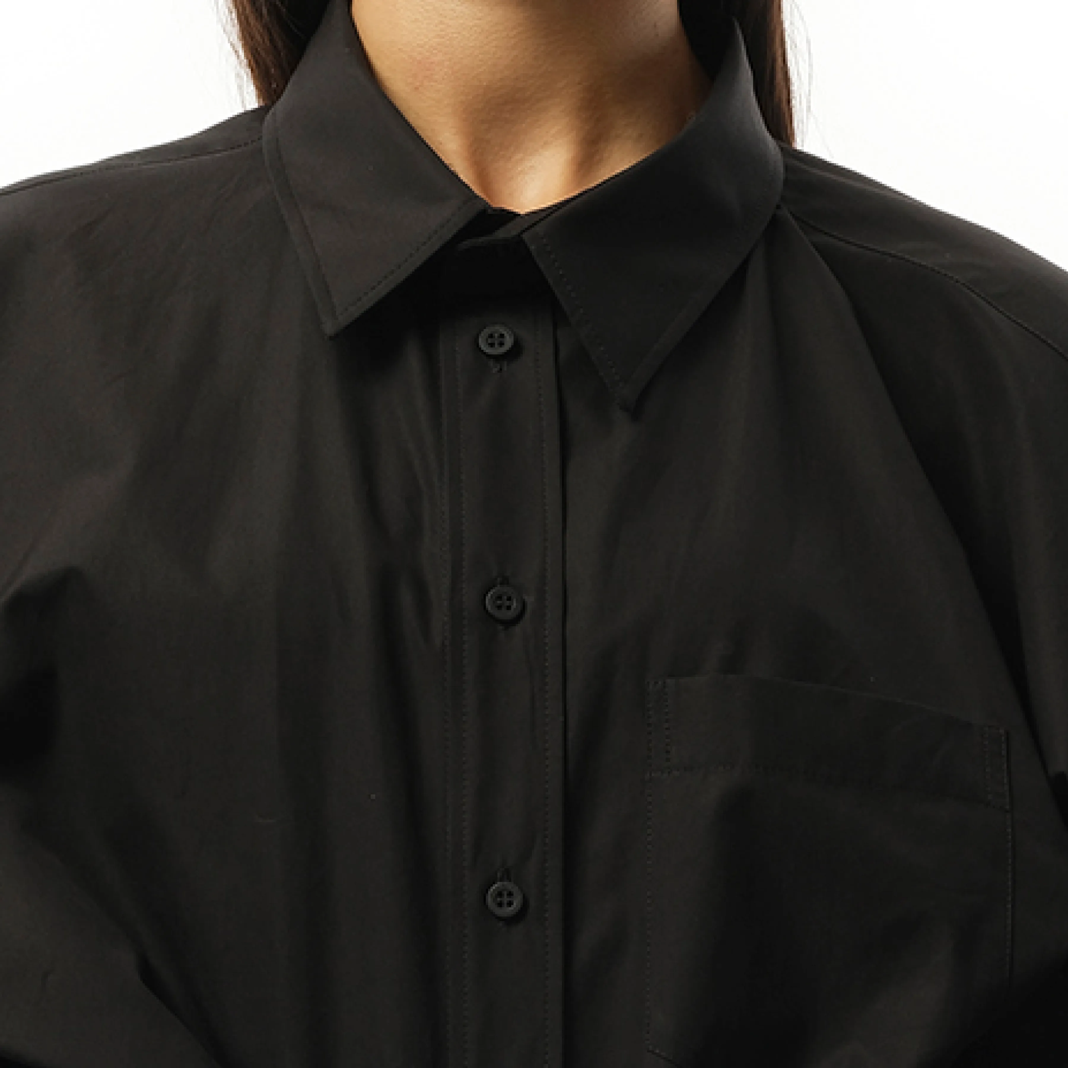 Patched Shirt Dress in Black sold by MARAIS product image thumbnail 3