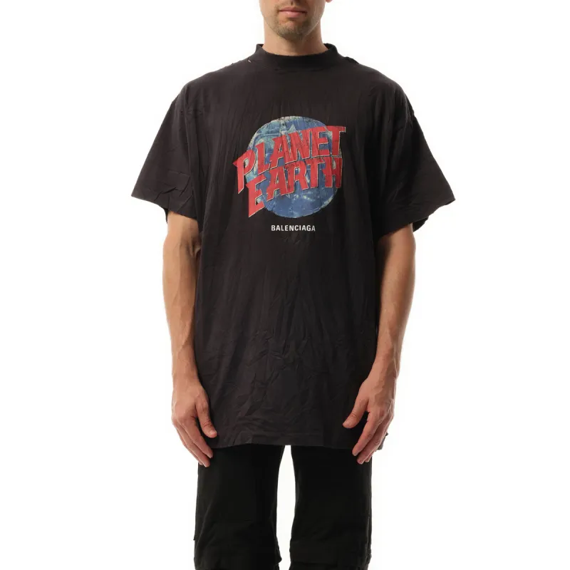 Planet Earth Oversized T-Shirt in Washed Black sold by MARAIS