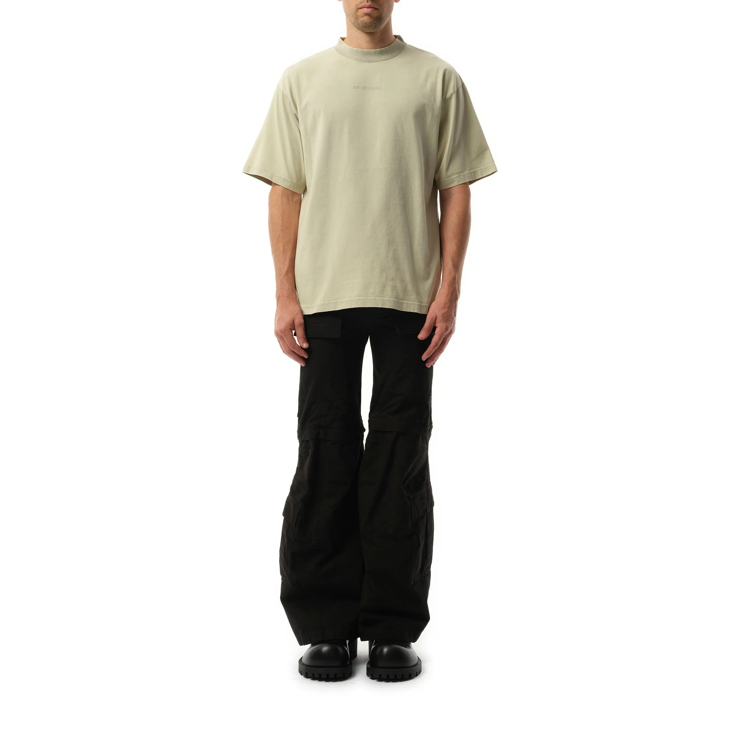 Back Embroidered Medium Fit T-Shirt in Cement Grey sold by MARAIS product image thumbnail 4