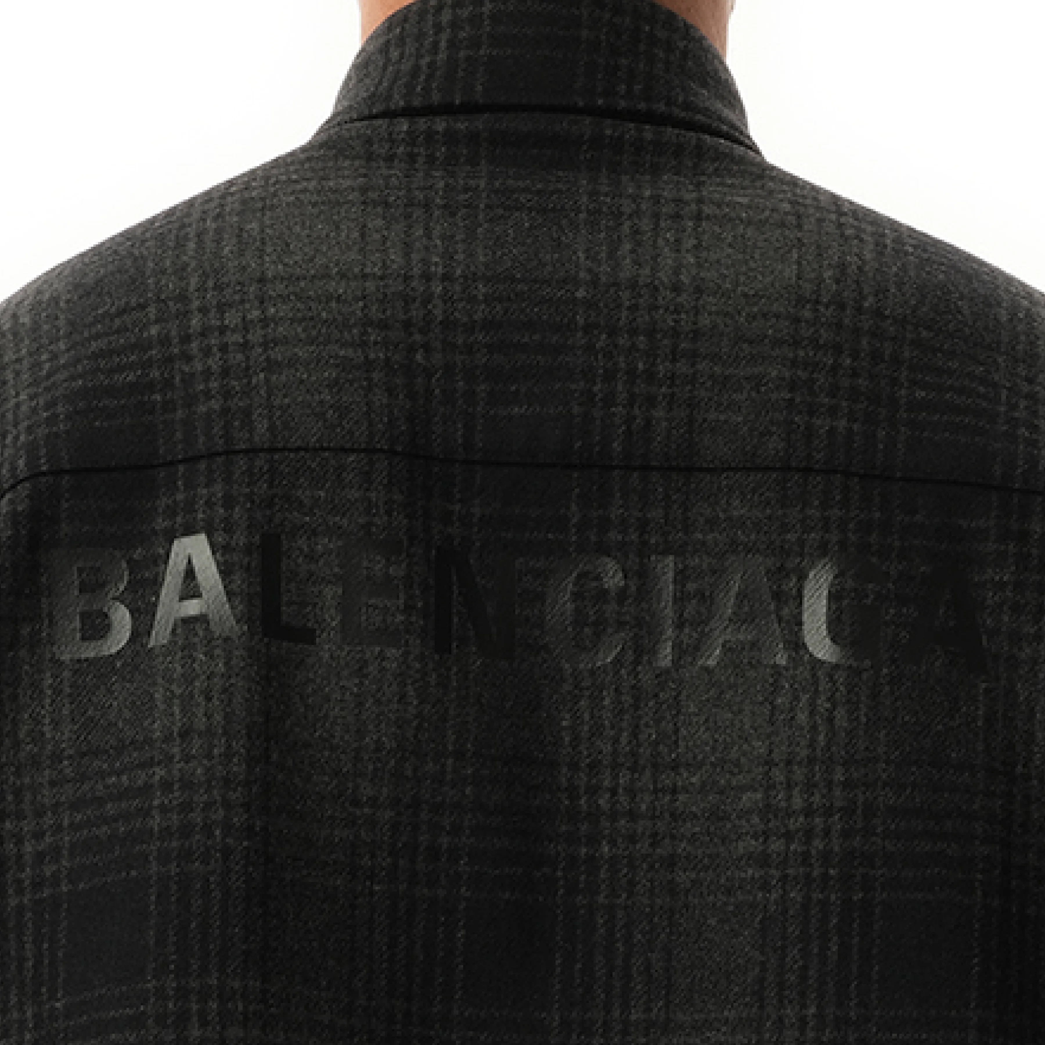 Oversized Wool Check Shirt in Grey/Black sold by MARAIS product image thumbnail 3
