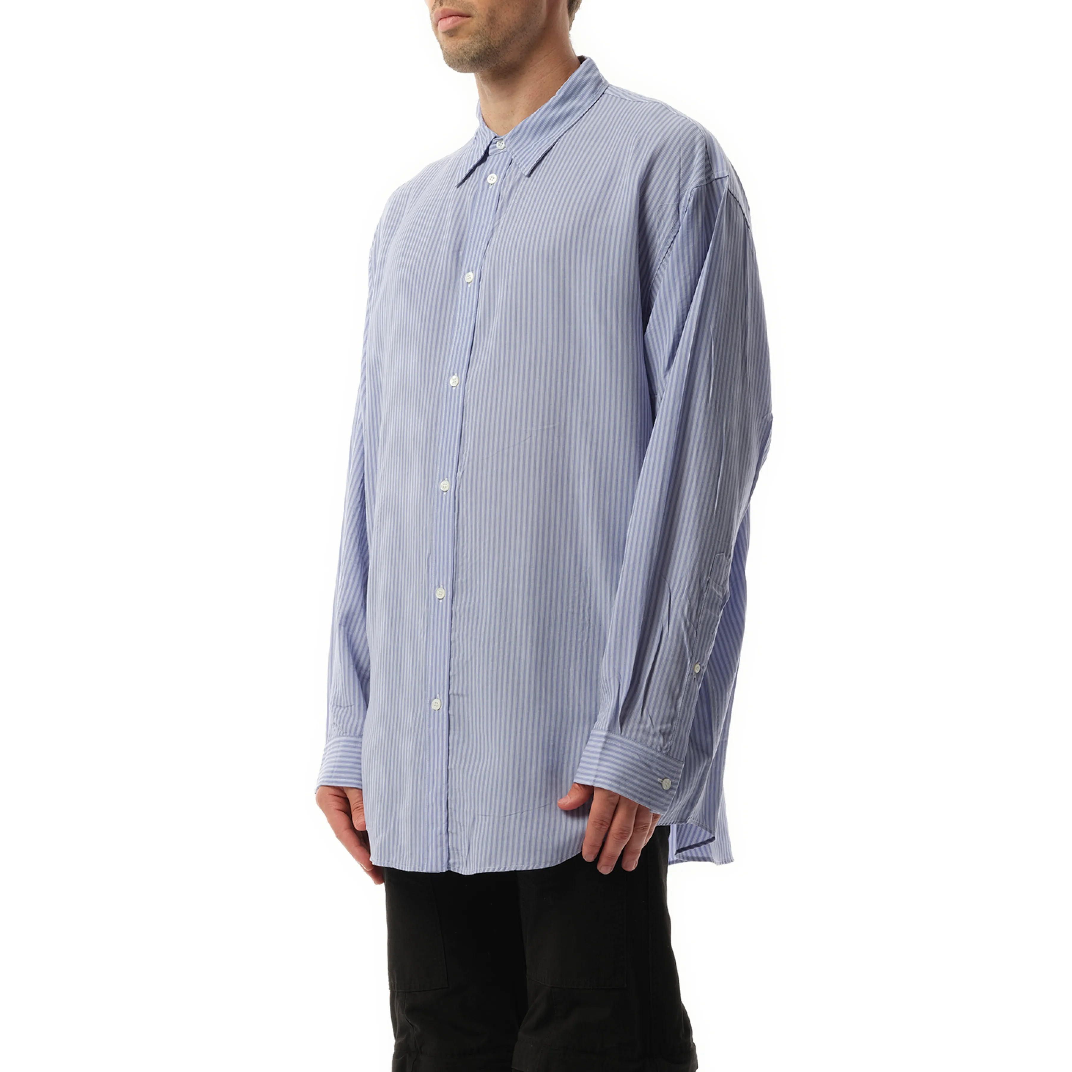 Fluid Stripe Shirt in Blue/White sold by MARAIS product image thumbnail 5