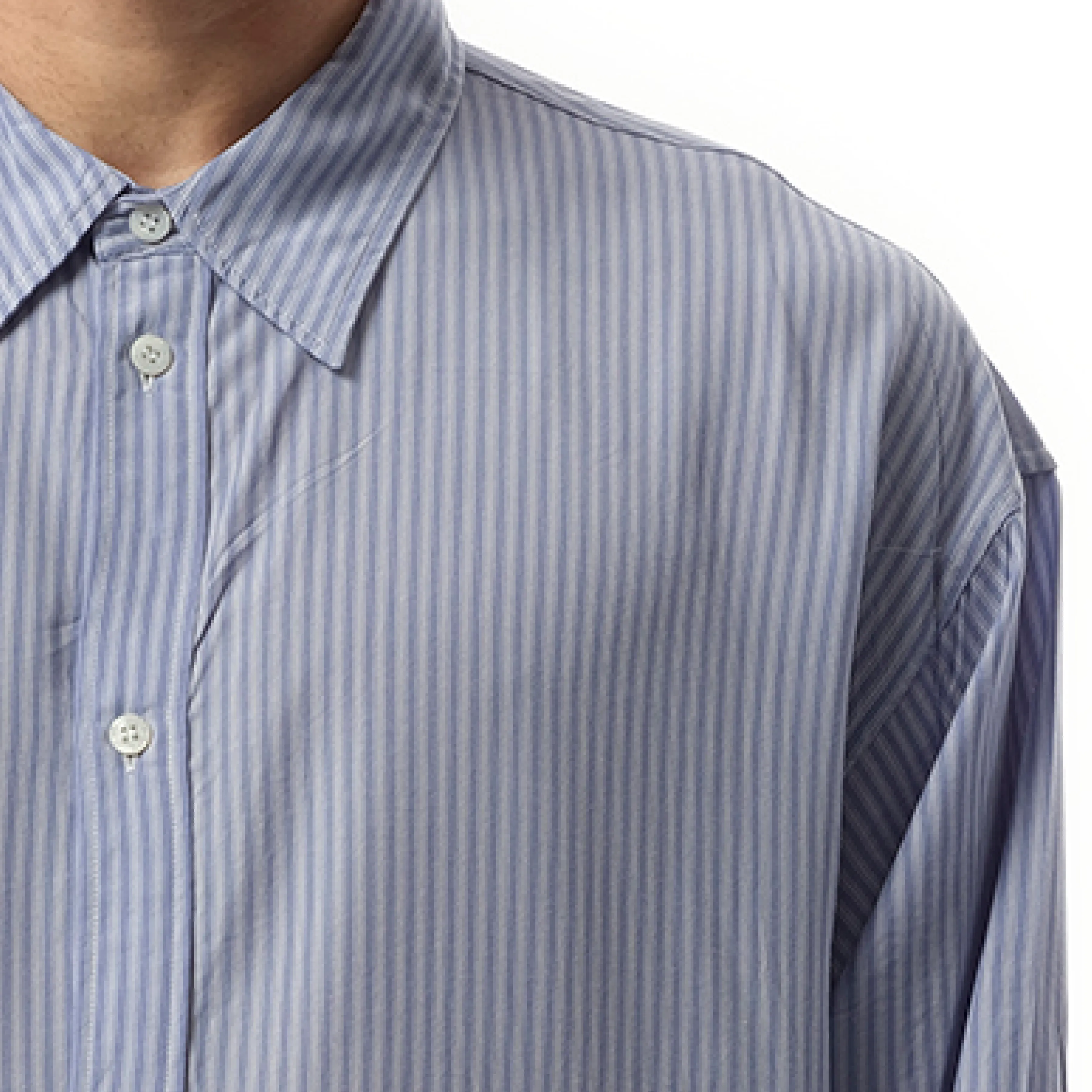 Fluid Stripe Shirt in Blue/White sold by MARAIS product image thumbnail 3