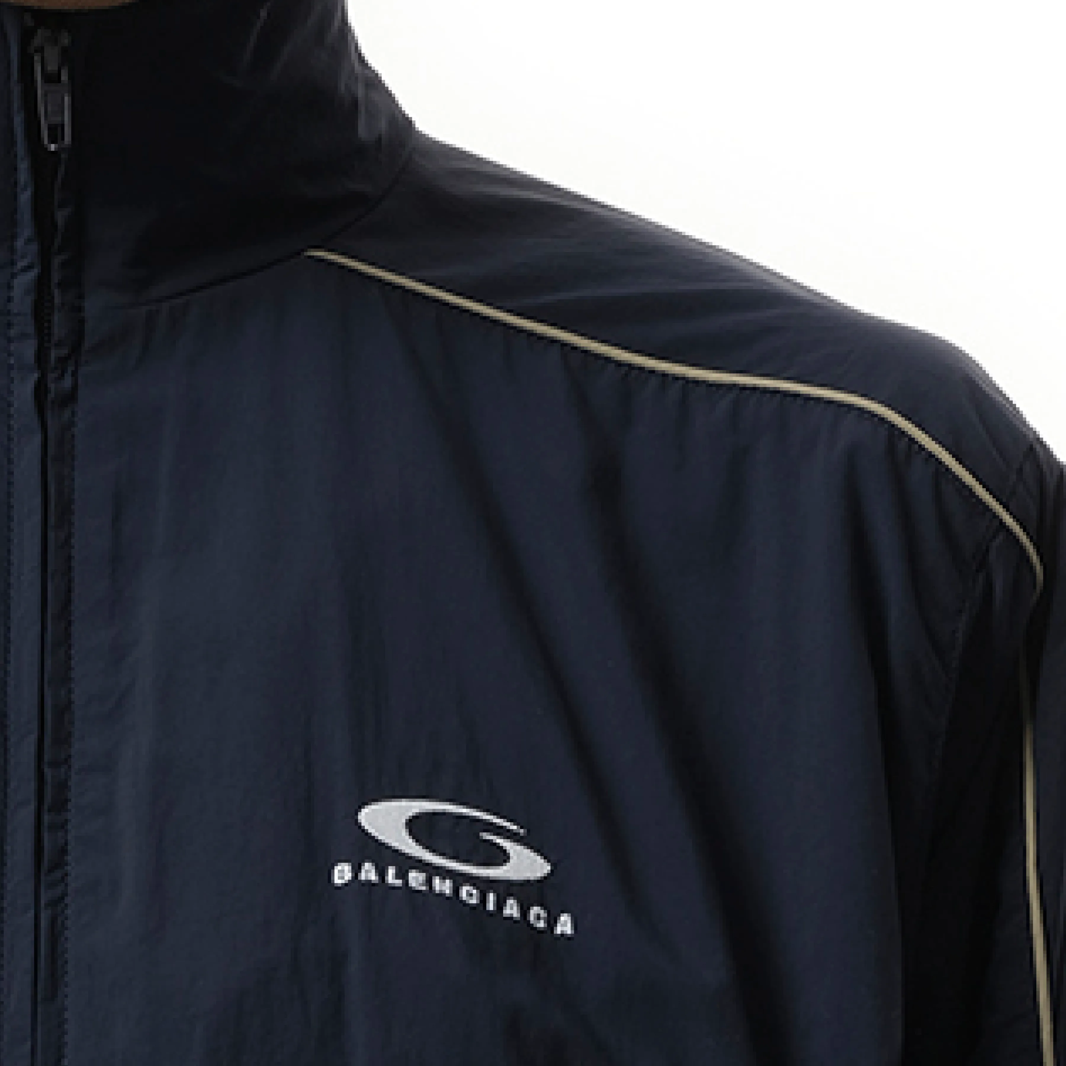 Washed Nylon Tracksuit Jacket in Navy sold by MARAIS product image thumbnail 3