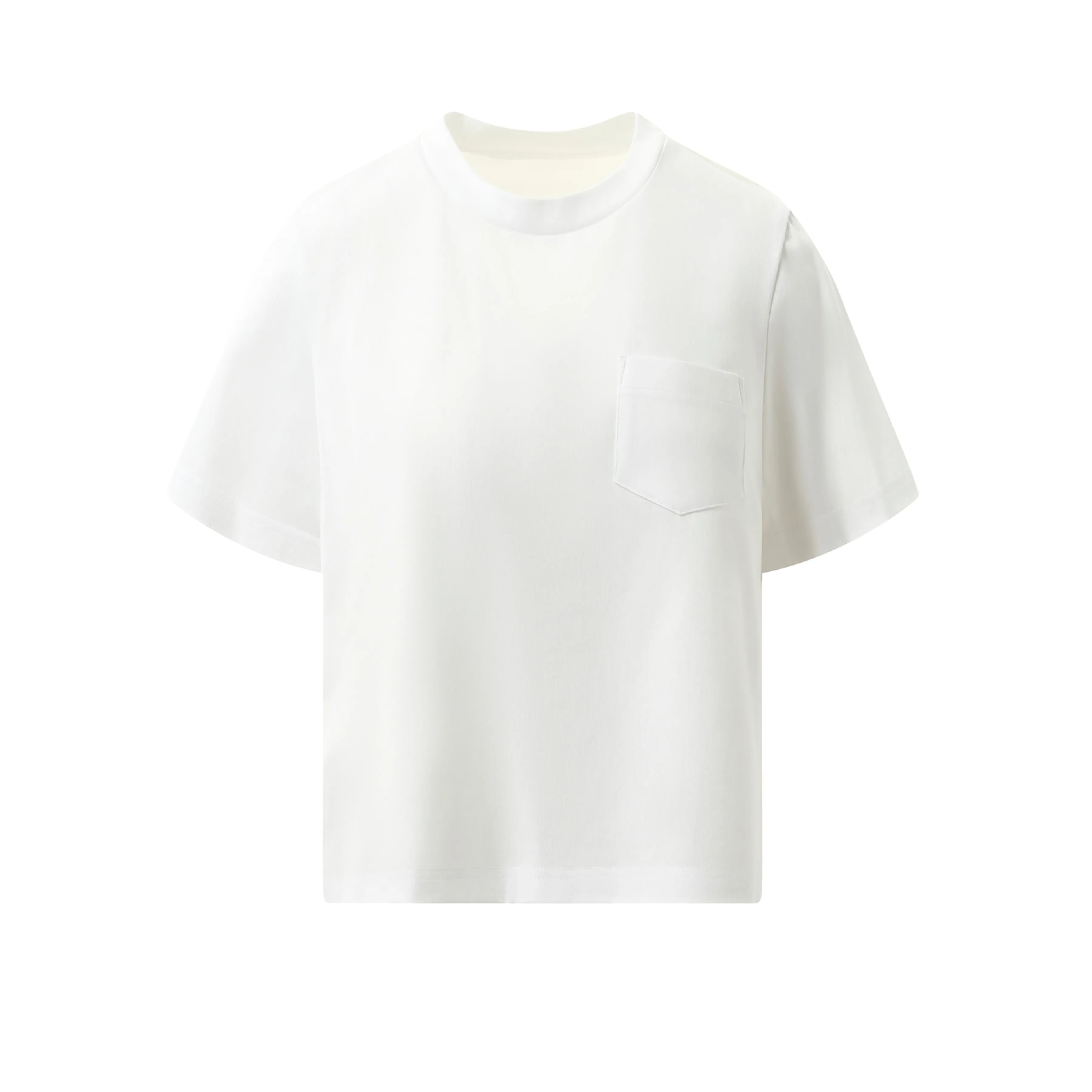 Nylon Twill Mix Cotton Jersey T-Shirt in White sold by MARAIS product image thumbnail 2