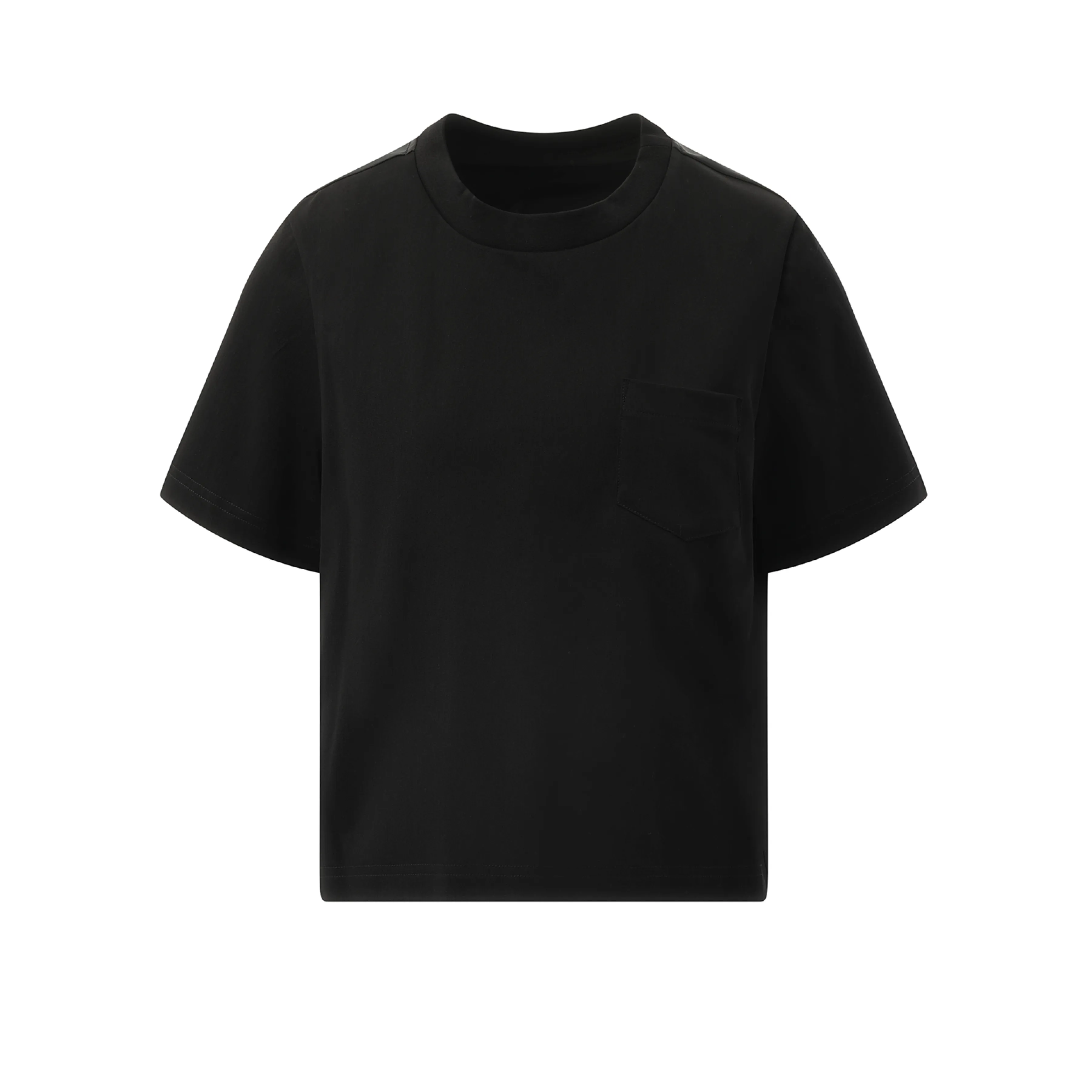 Nylon Twill Mix Cotton Jersey T-Shirt in Black sold by MARAIS product image thumbnail 2