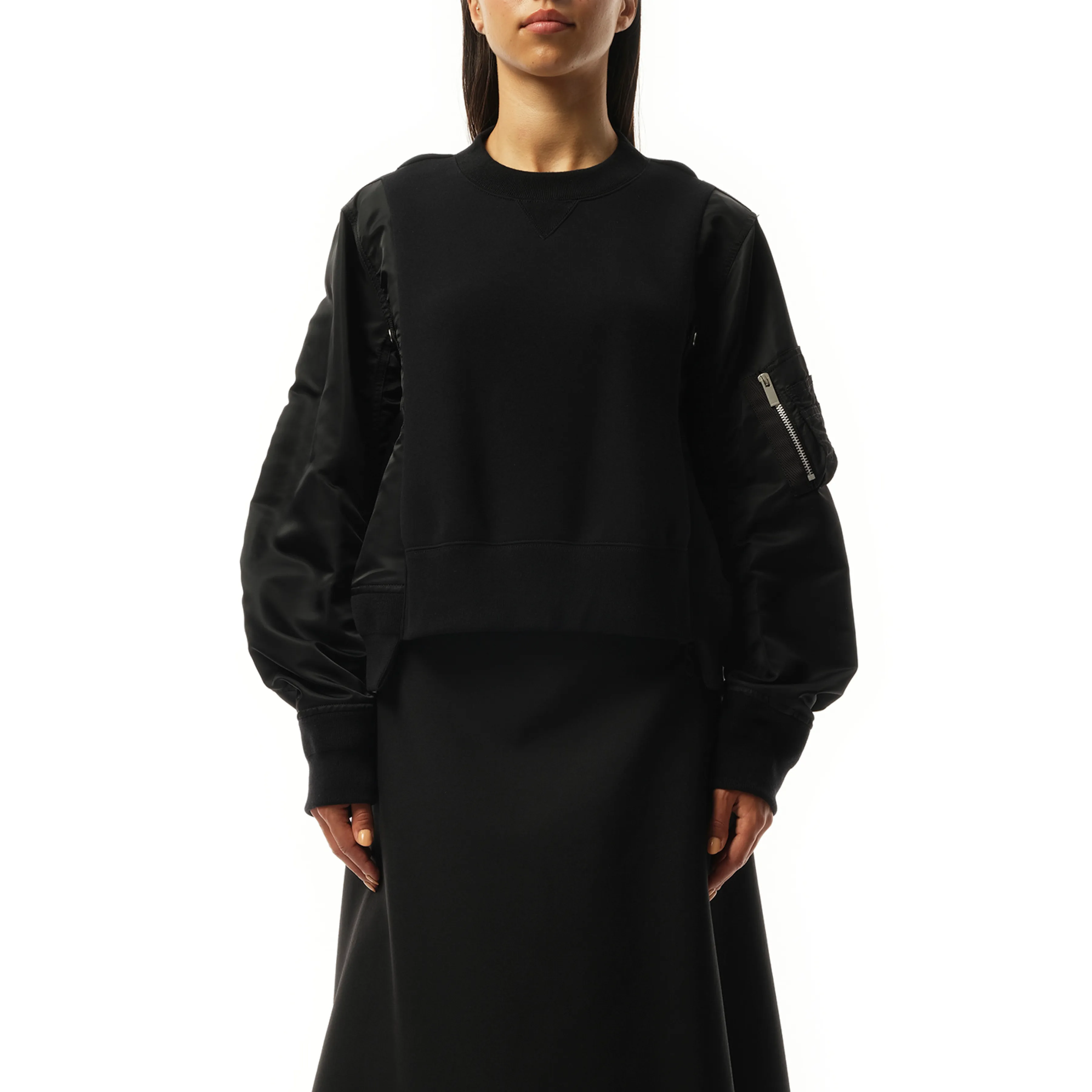 Sponge Sweat Nylon Twill Pullover in Black sold by MARAIS