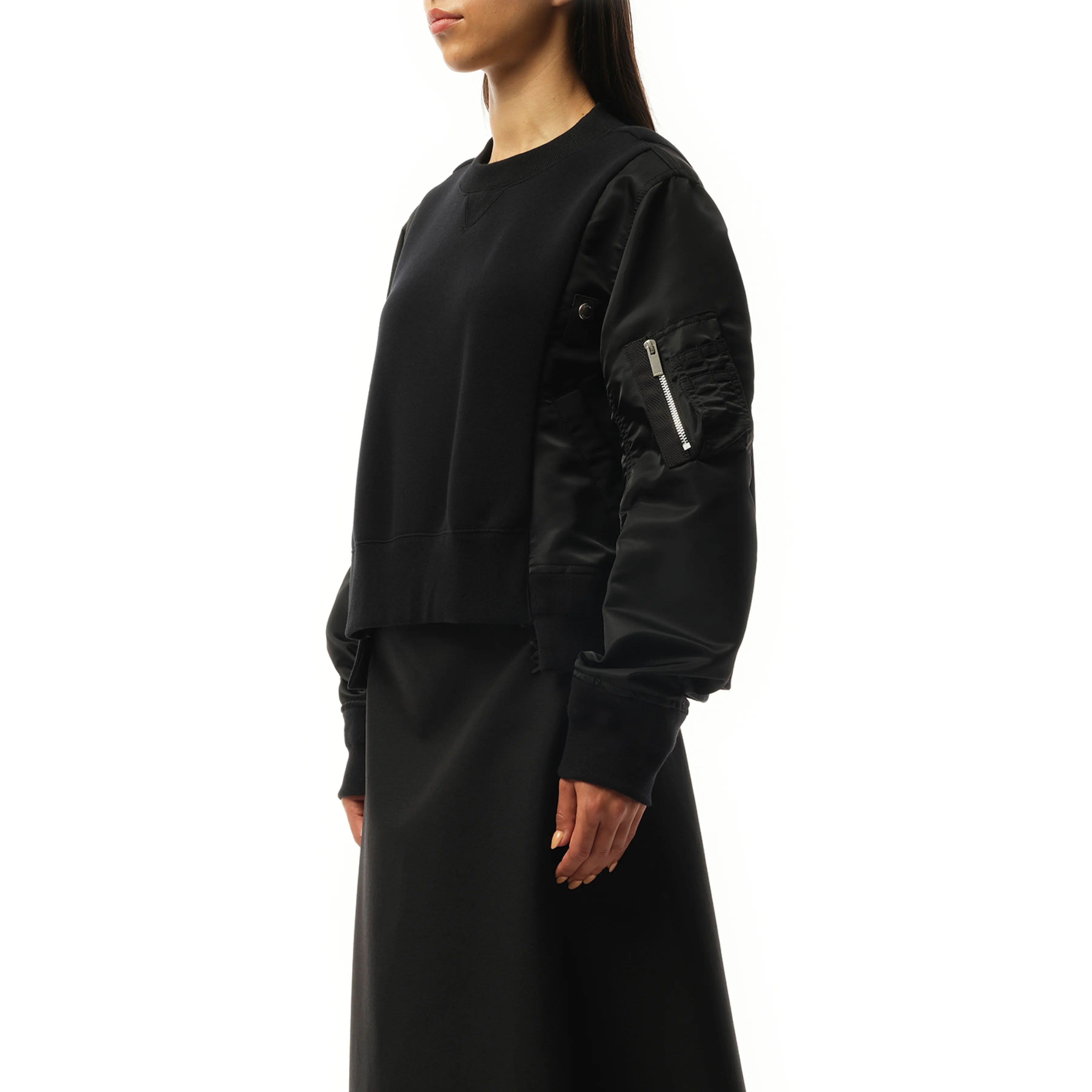 Sponge Sweat Nylon Twill Pullover in Black sold by MARAIS product image thumbnail 5