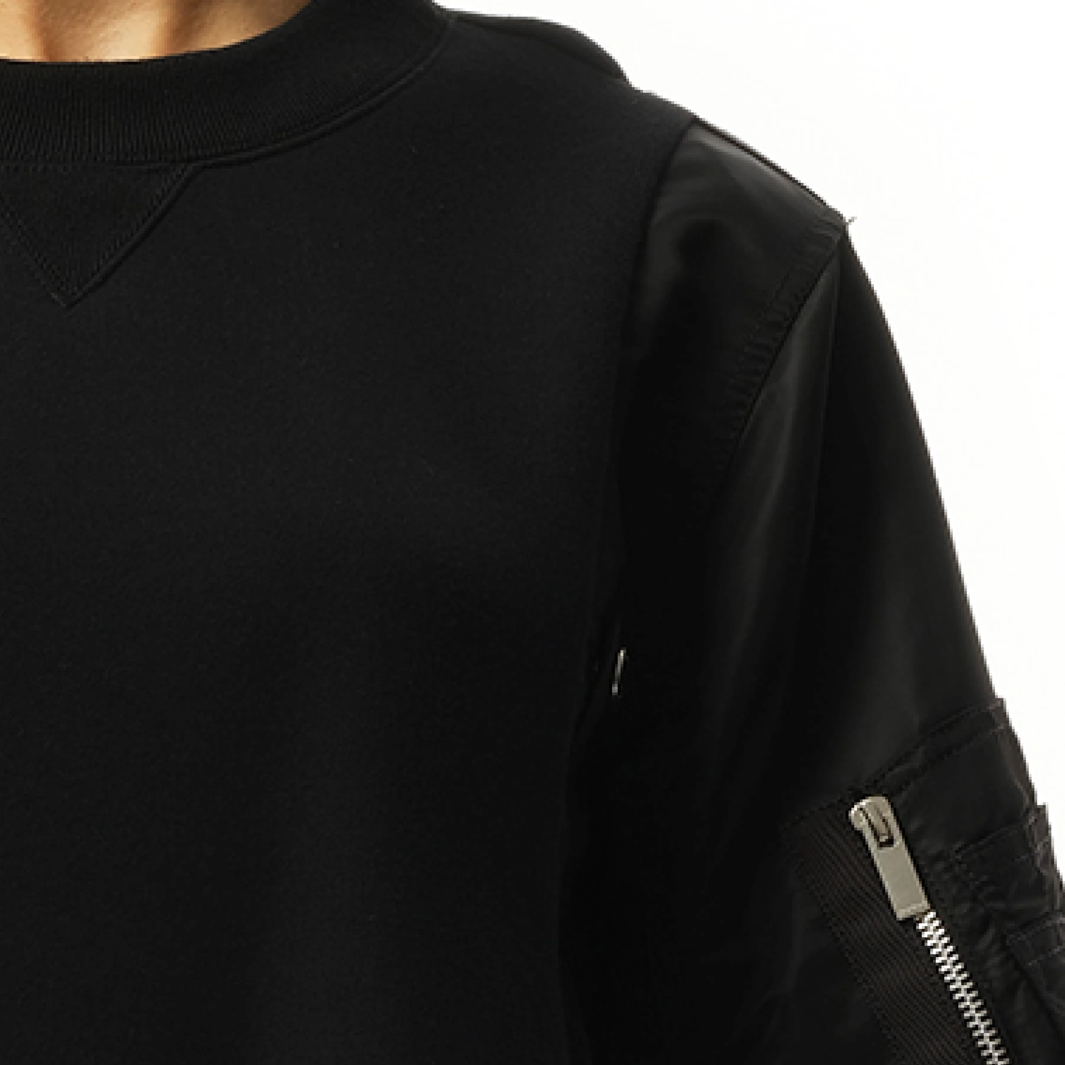 Sponge Sweat Nylon Twill Pullover in Black sold by MARAIS product image thumbnail 3