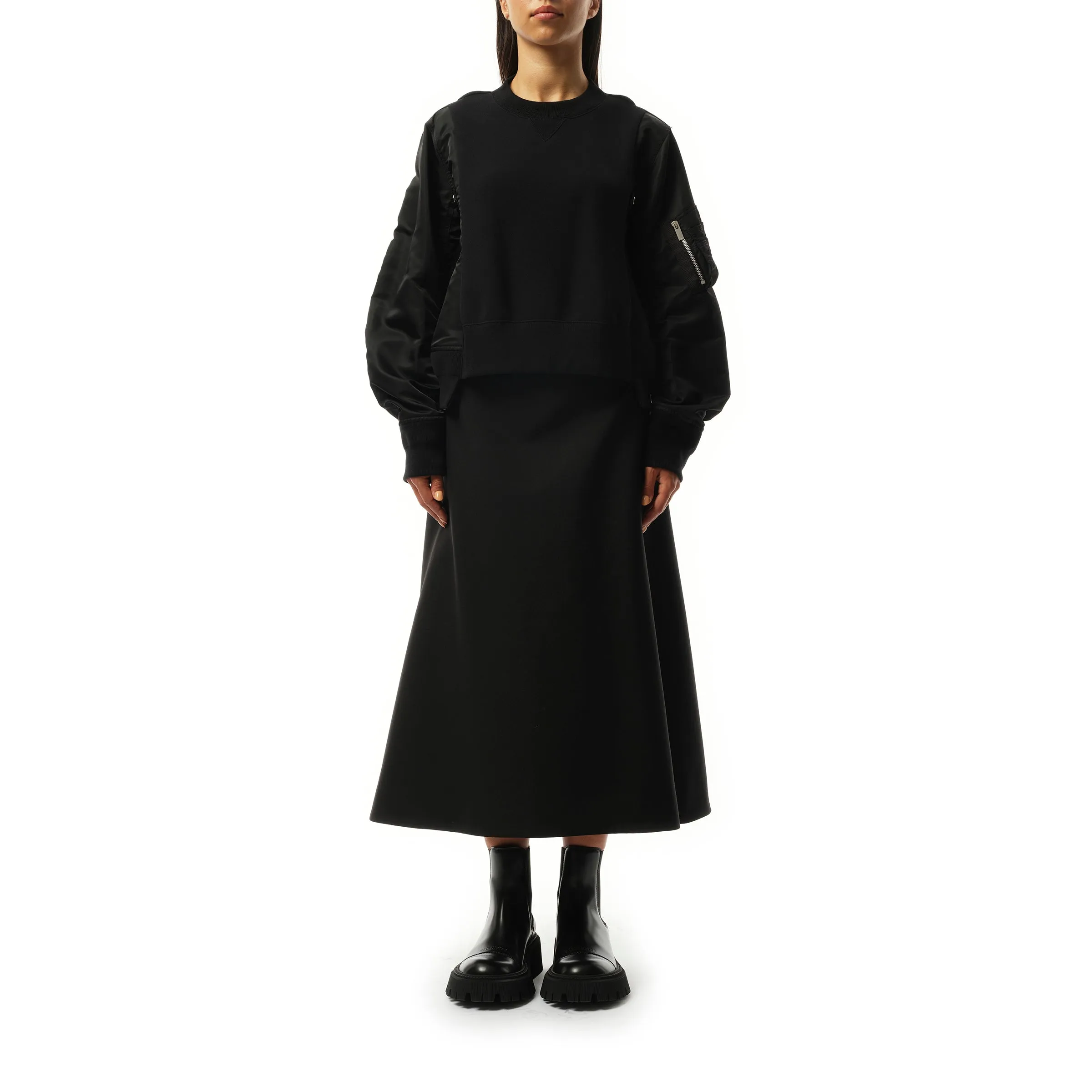 Sponge Sweat Nylon Twill Pullover in Black sold by MARAIS product image thumbnail 4