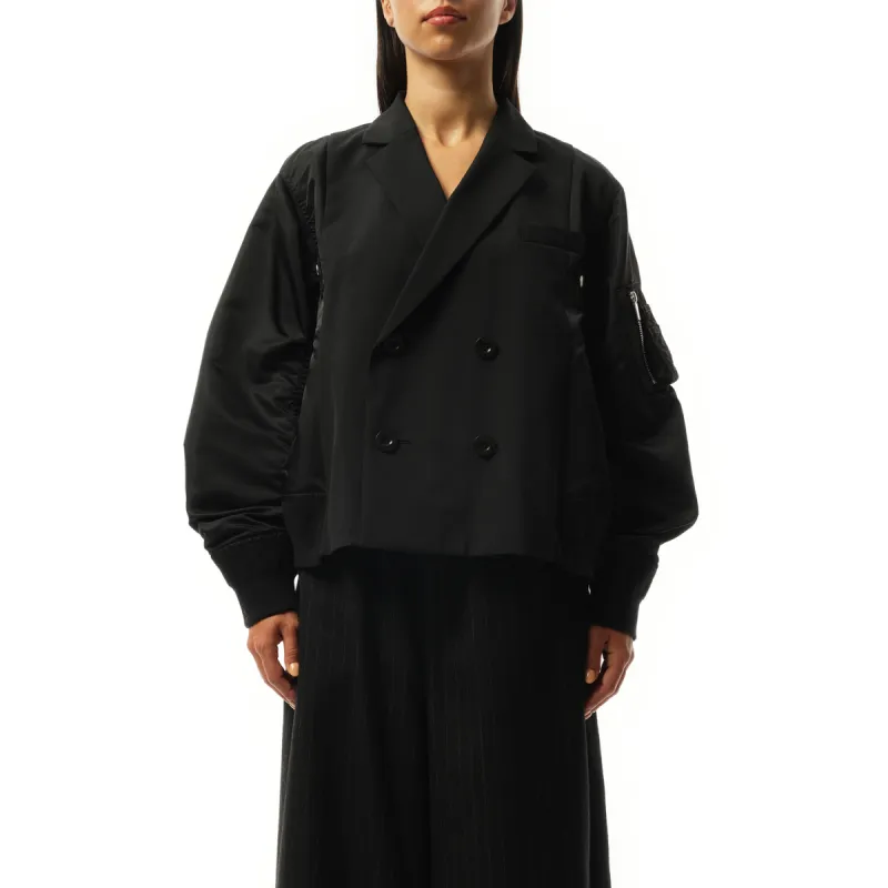 Suiting x Nylon Twill Jacket in Black sold by MARAIS
