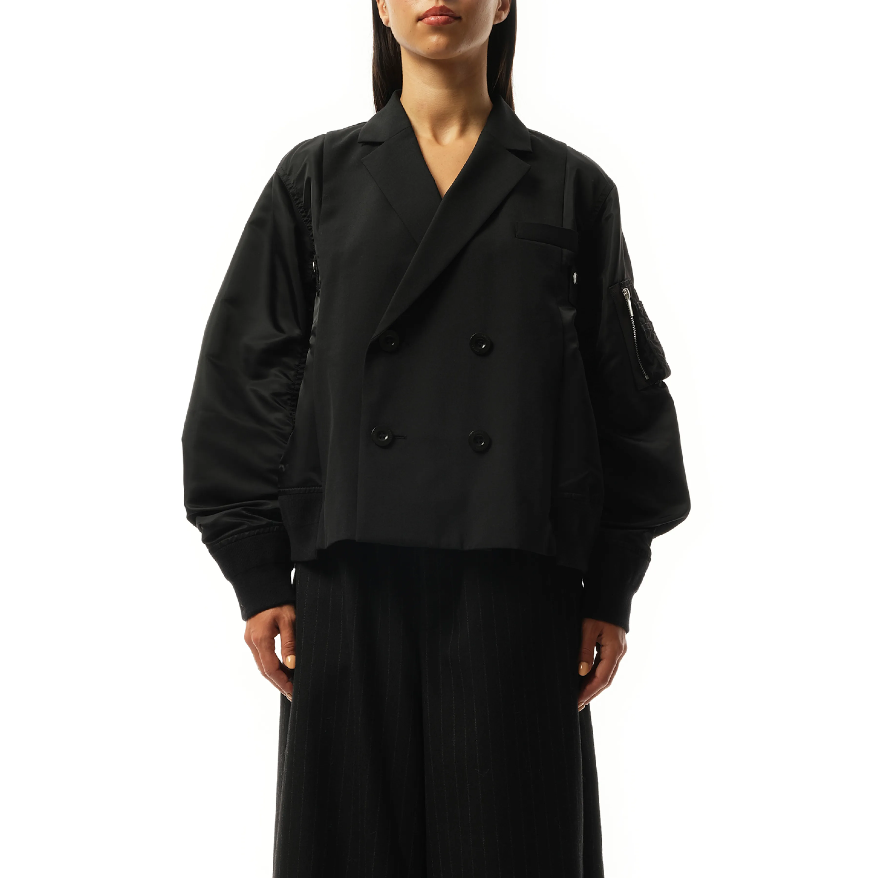 Suiting x Nylon Twill Jacket in Black sold by MARAIS