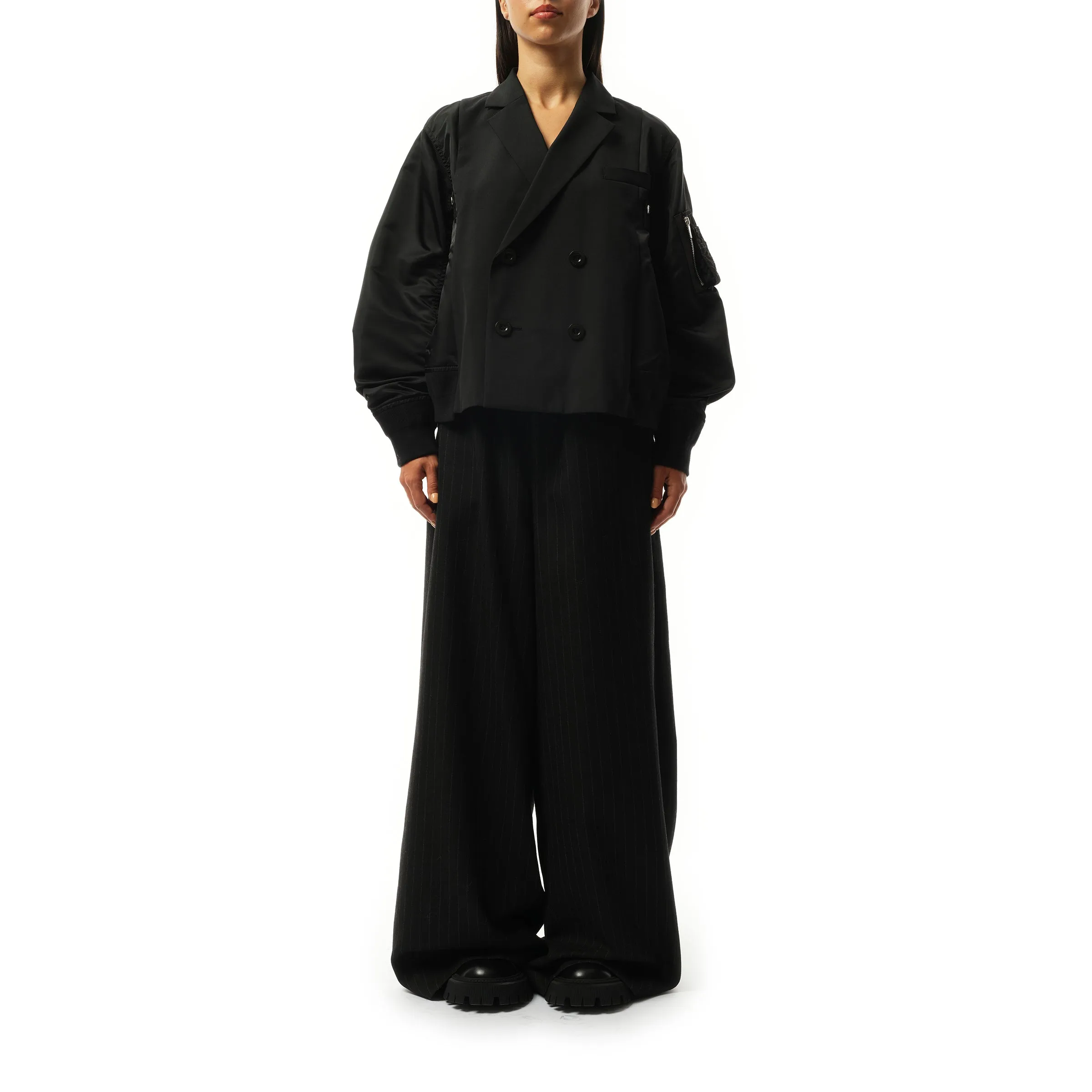 Suiting x Nylon Twill Jacket in Black sold by MARAIS product image thumbnail 4