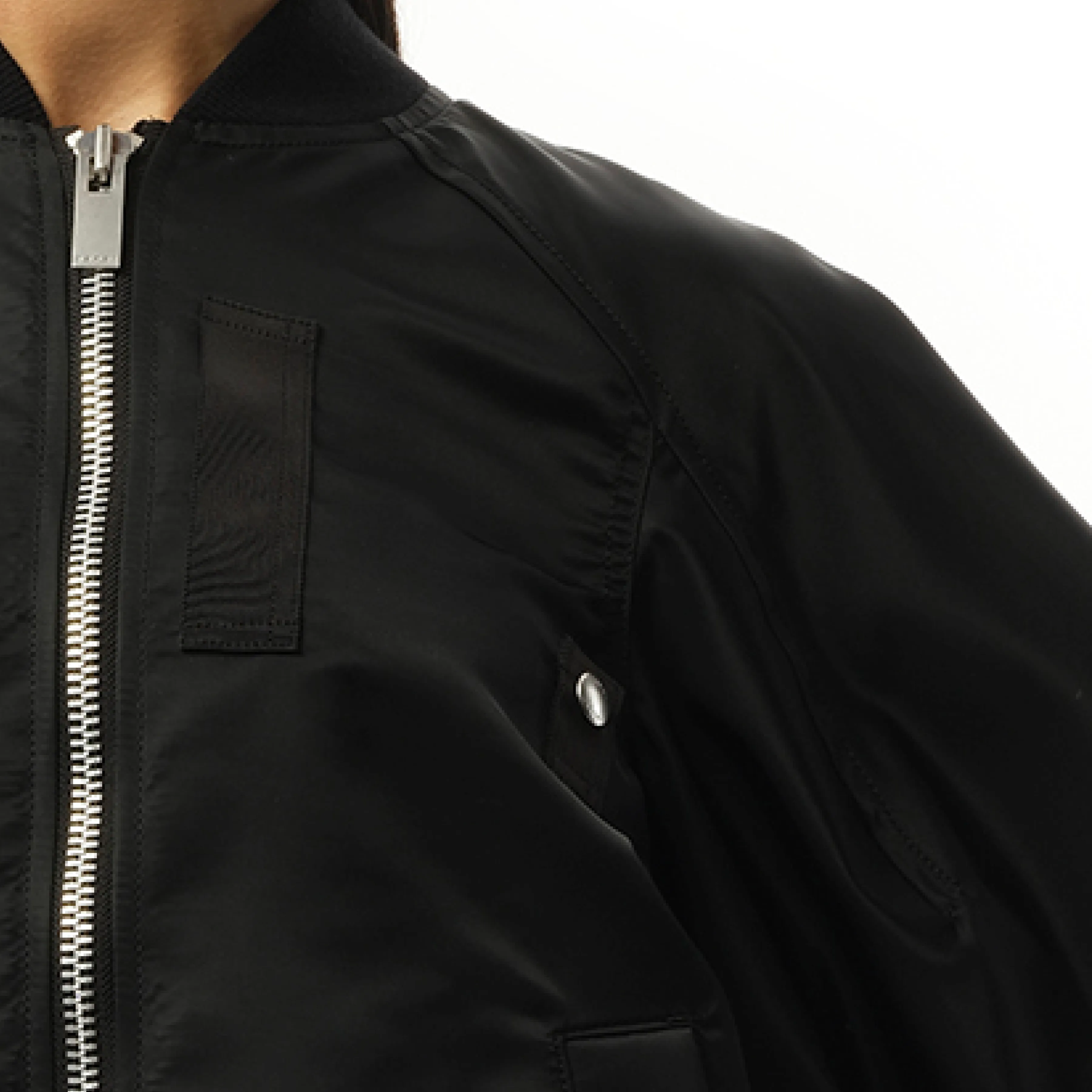 Nylon Twill Quarter Sleeve Blouson in Black sold by MARAIS product image thumbnail 3