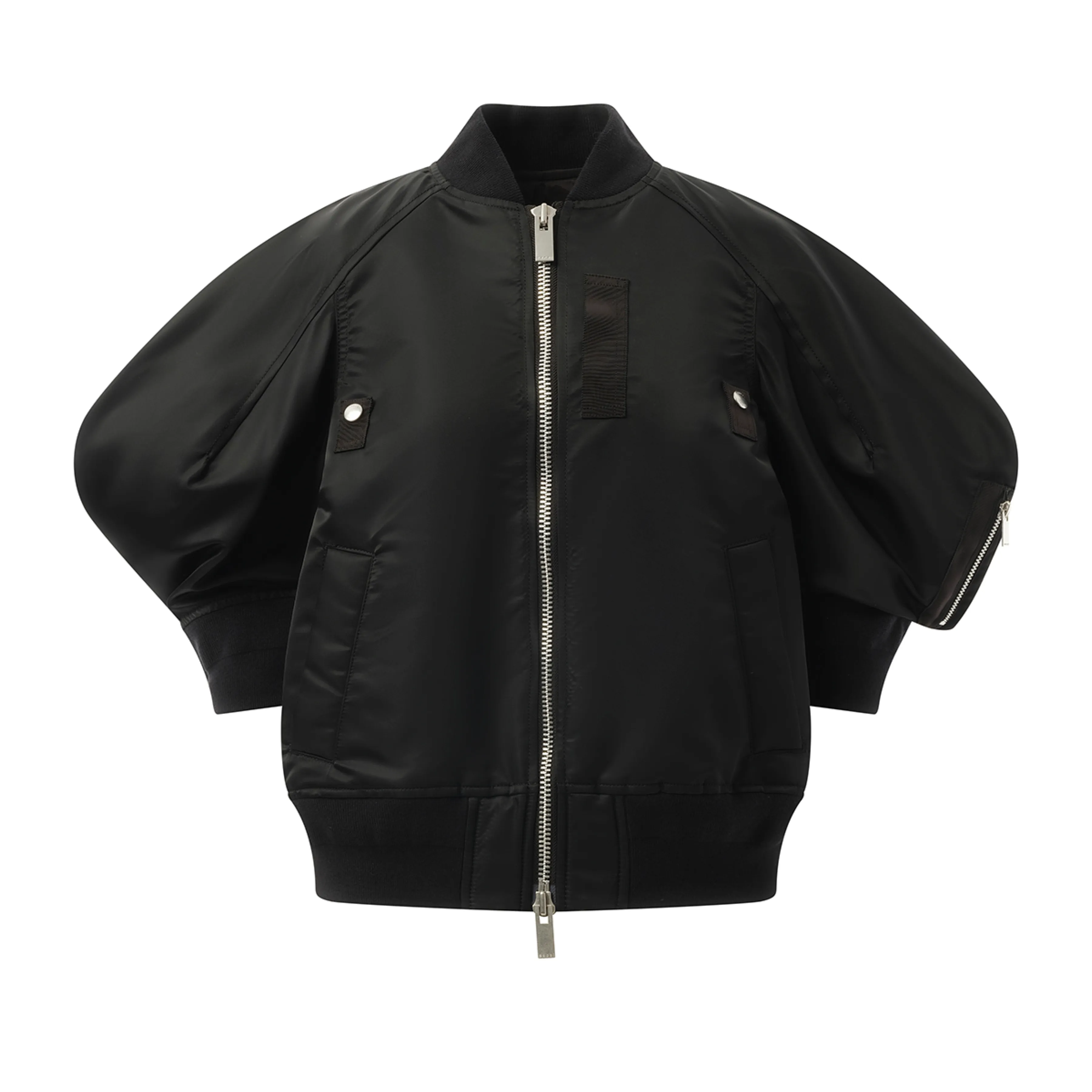 Nylon Twill Quarter Sleeve Blouson in Black sold by MARAIS product image thumbnail 2